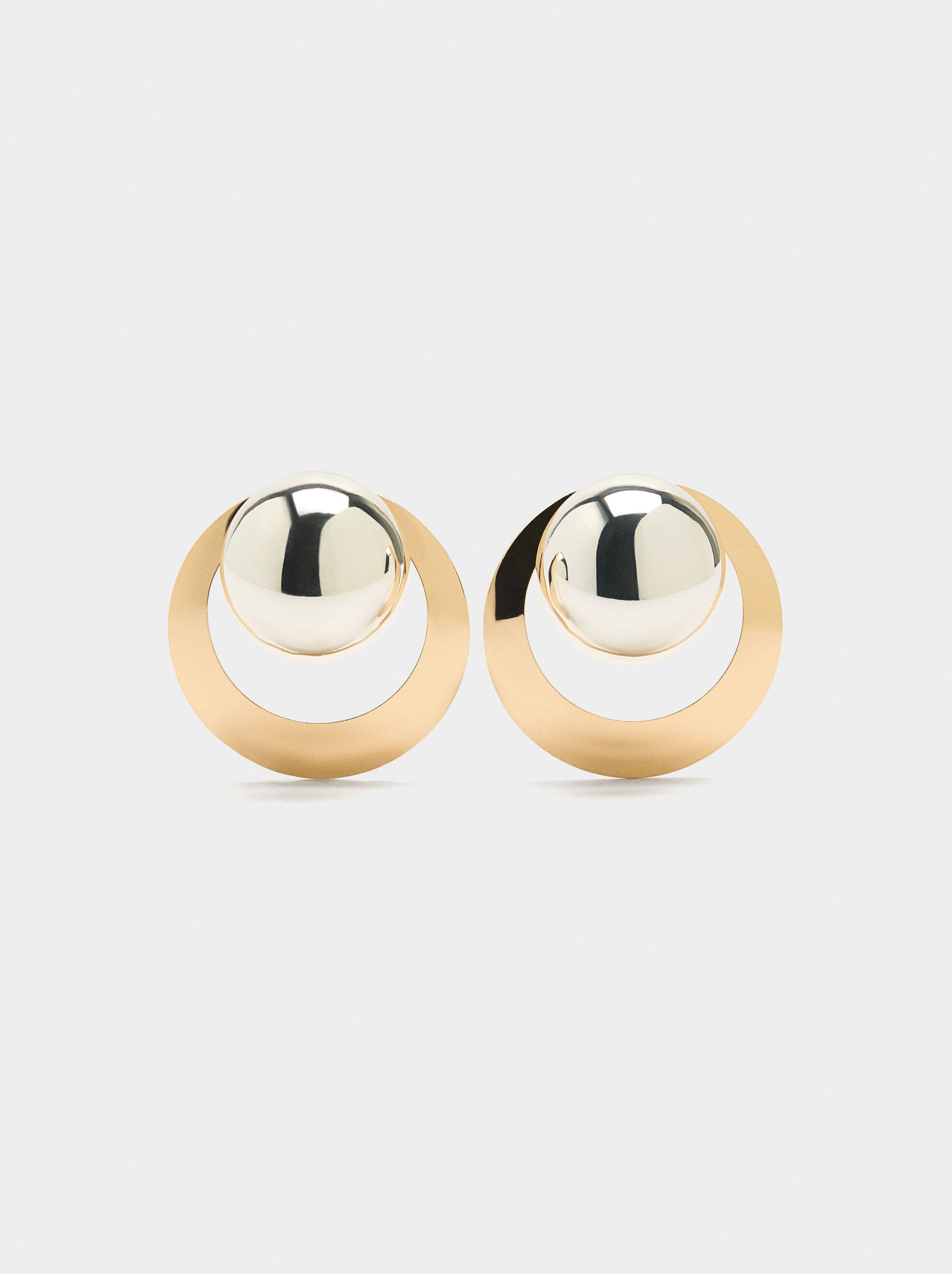 Pendientes Earjacket De Aro Y Esfera