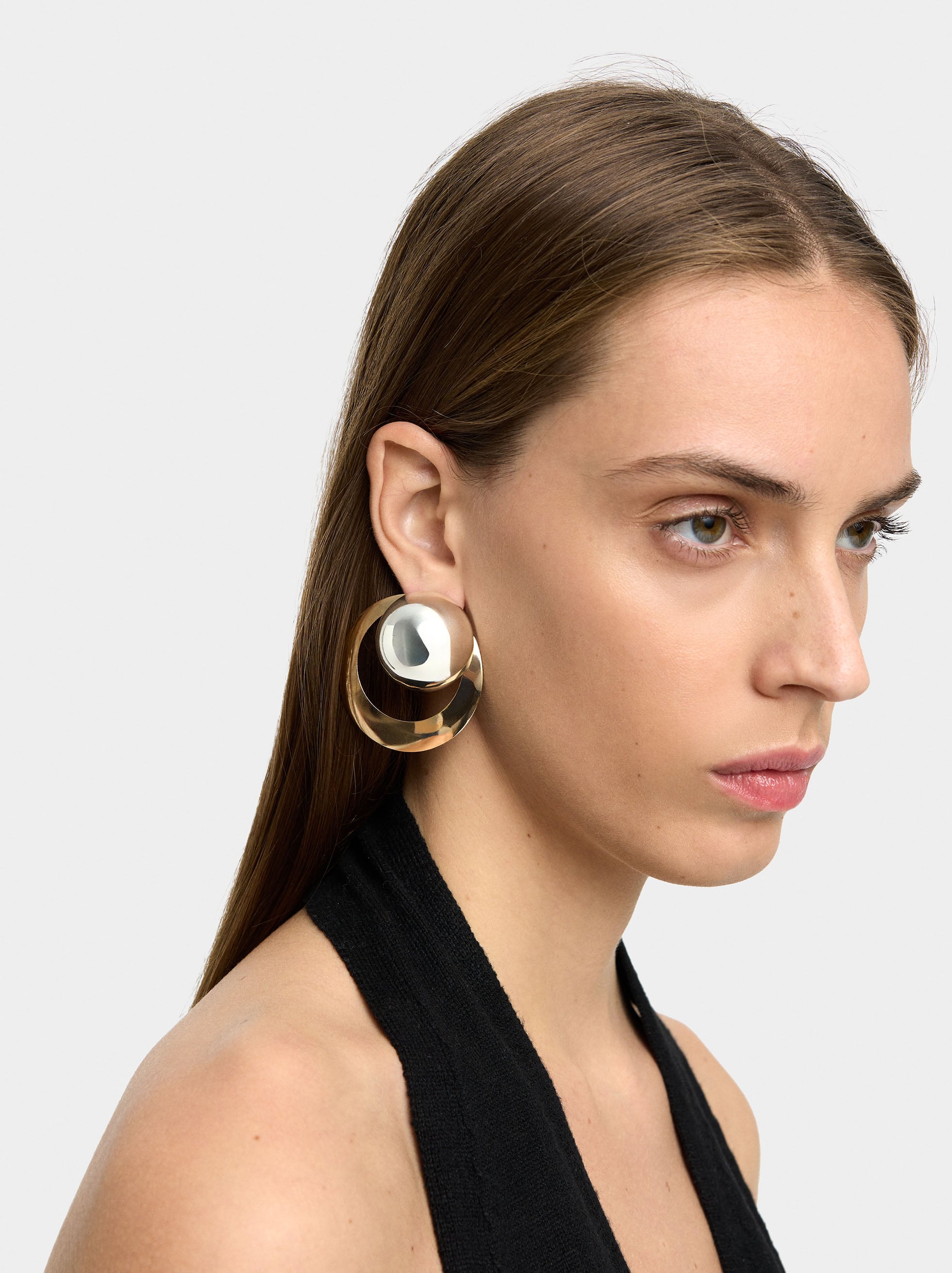 Pendientes Earjacket De Aro Y Esfera