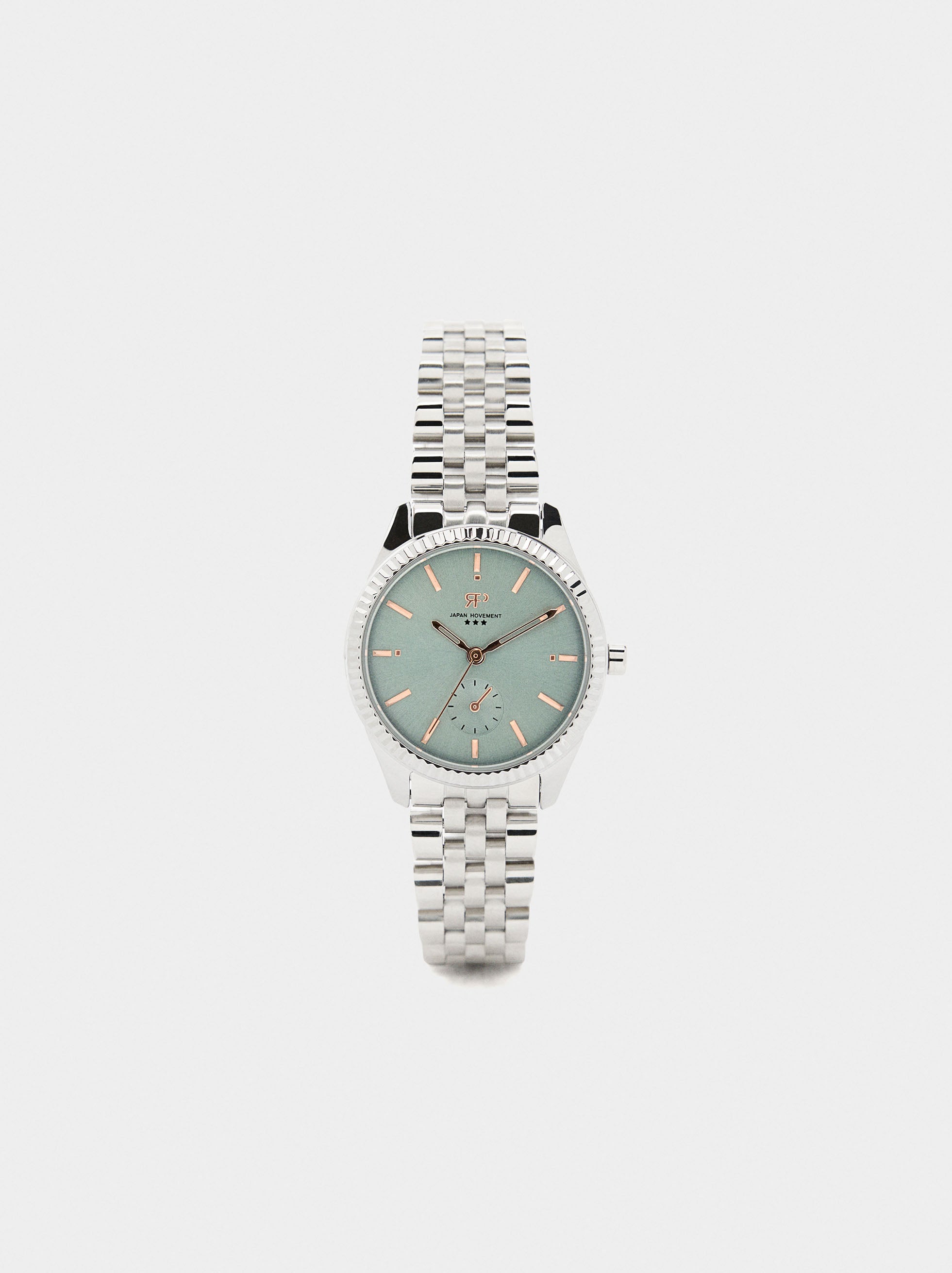 Reloj Redondo Con Pulsera De Acero Inoxidable
