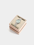 Reloj Redondo Con Pulsera De Acero Inoxidable