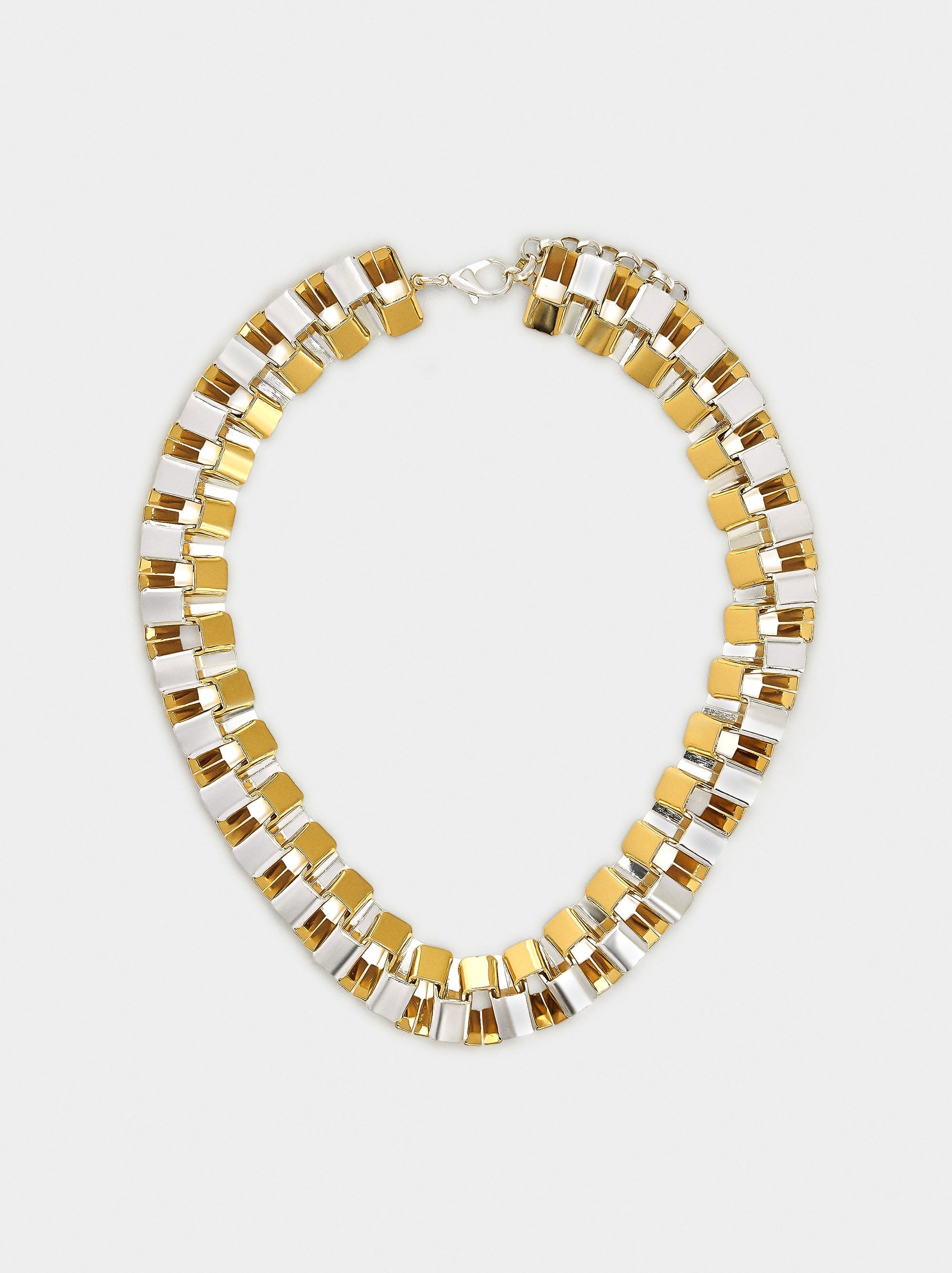 Collar Doble Bicolor Rectángulos