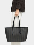 Bolso Shopper A Rayas Con Bolsa Extraíble