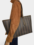 Bolso Shopper A Rayas Con Bolsa Extraíble