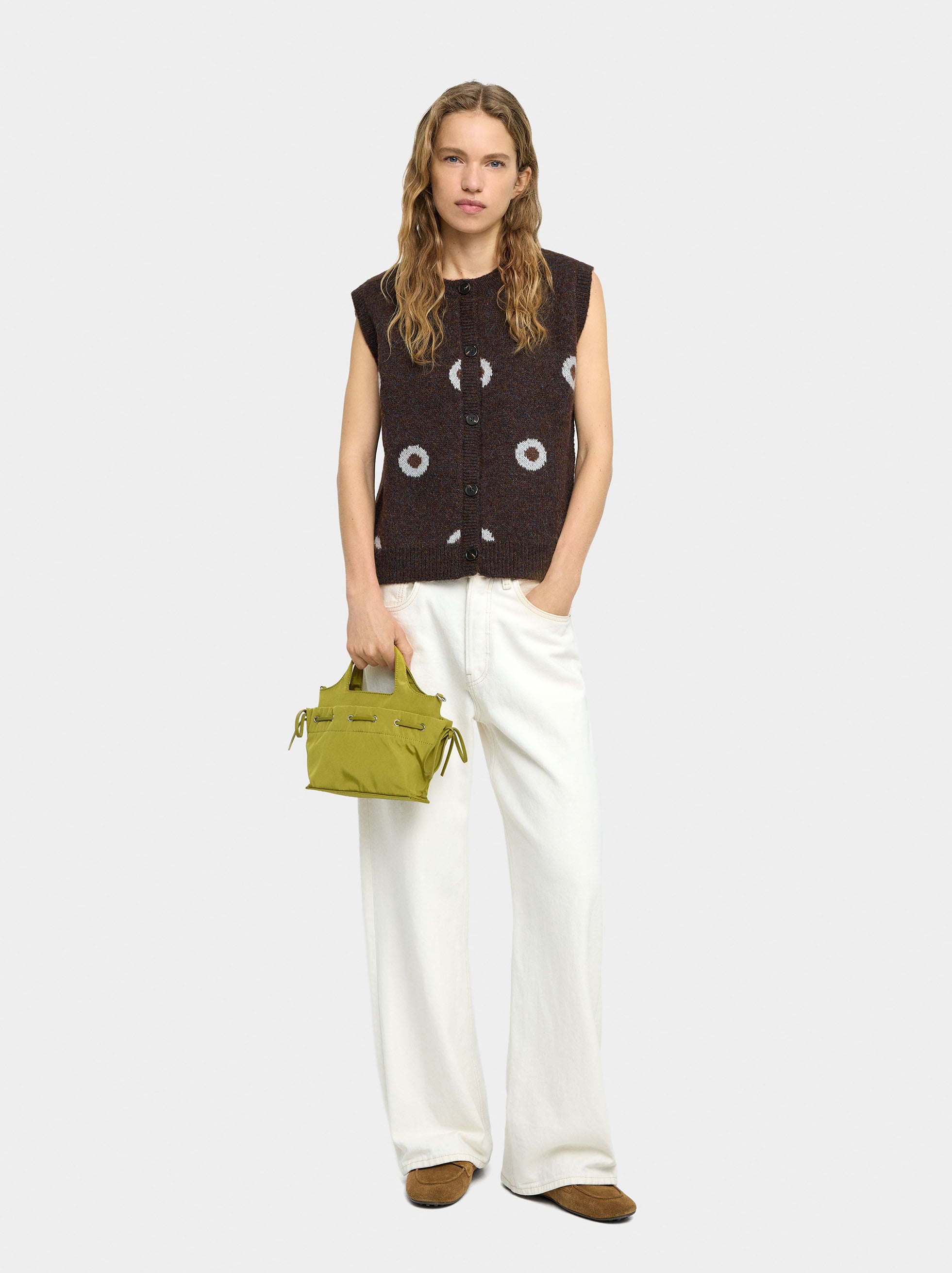 Chaleco Jacquard Con Lunares