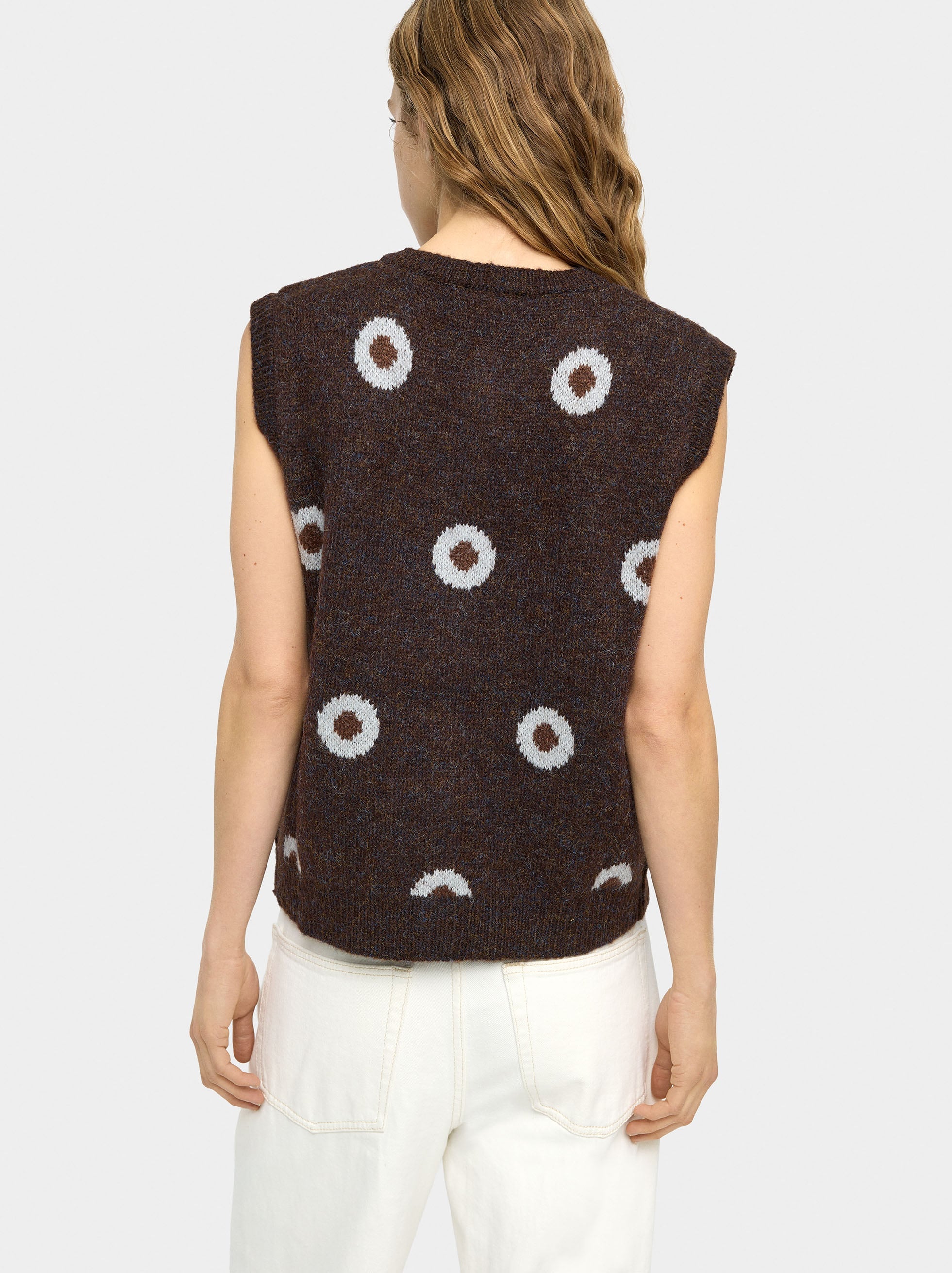 Chaleco Jacquard Con Lunares