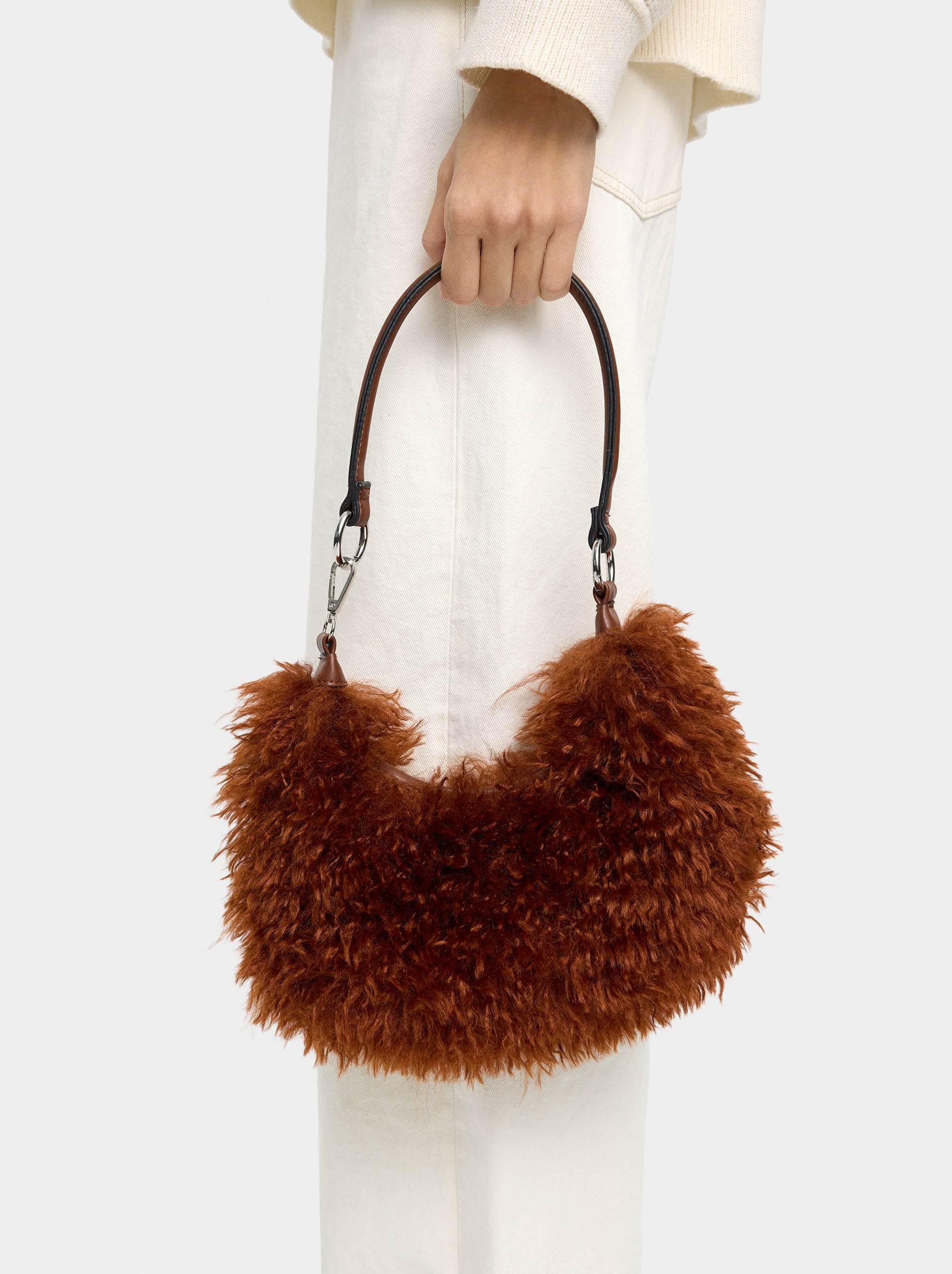 Bolso De Hombro Efecto Pelo