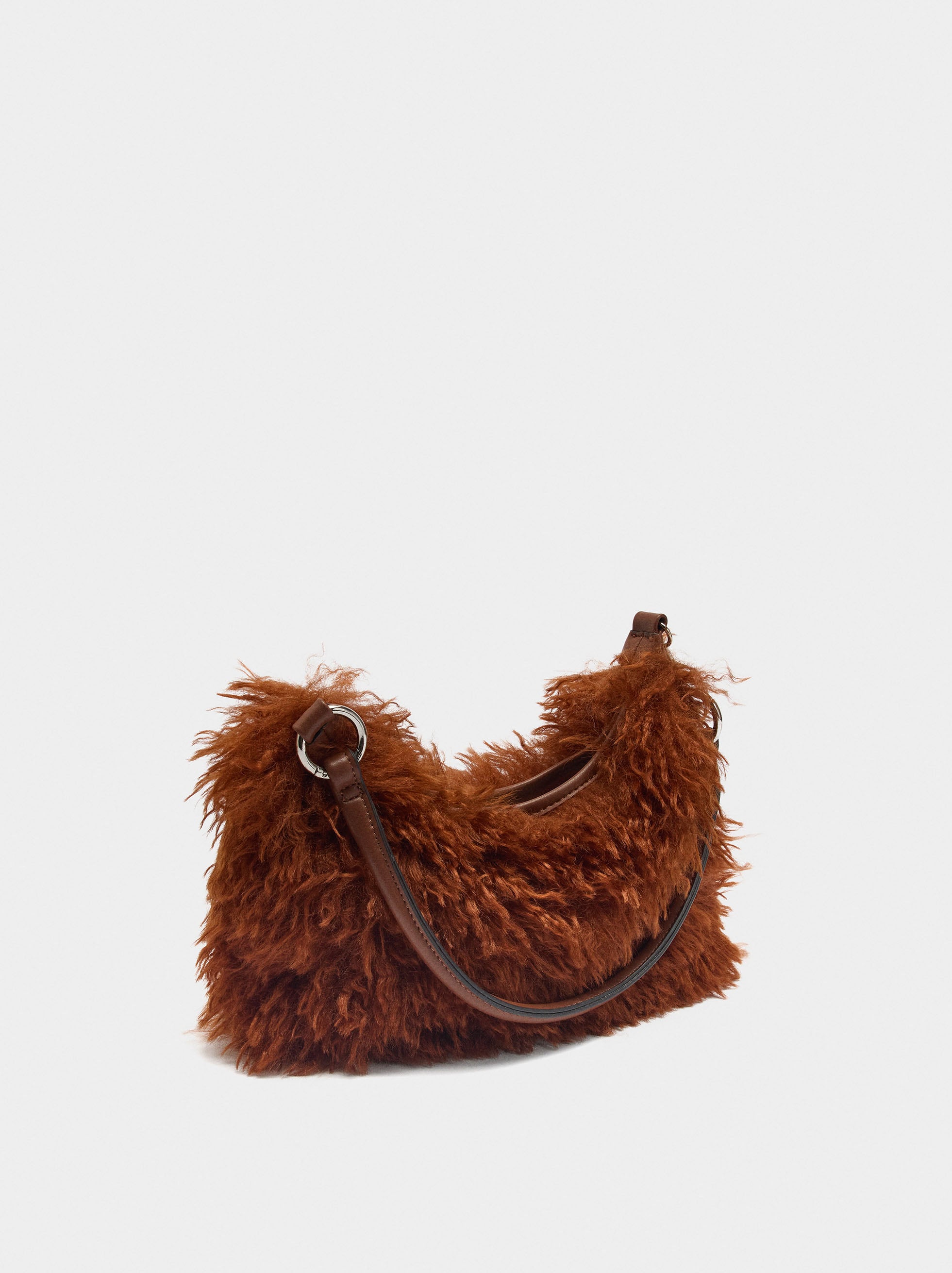 Bolso De Hombro Efecto Pelo