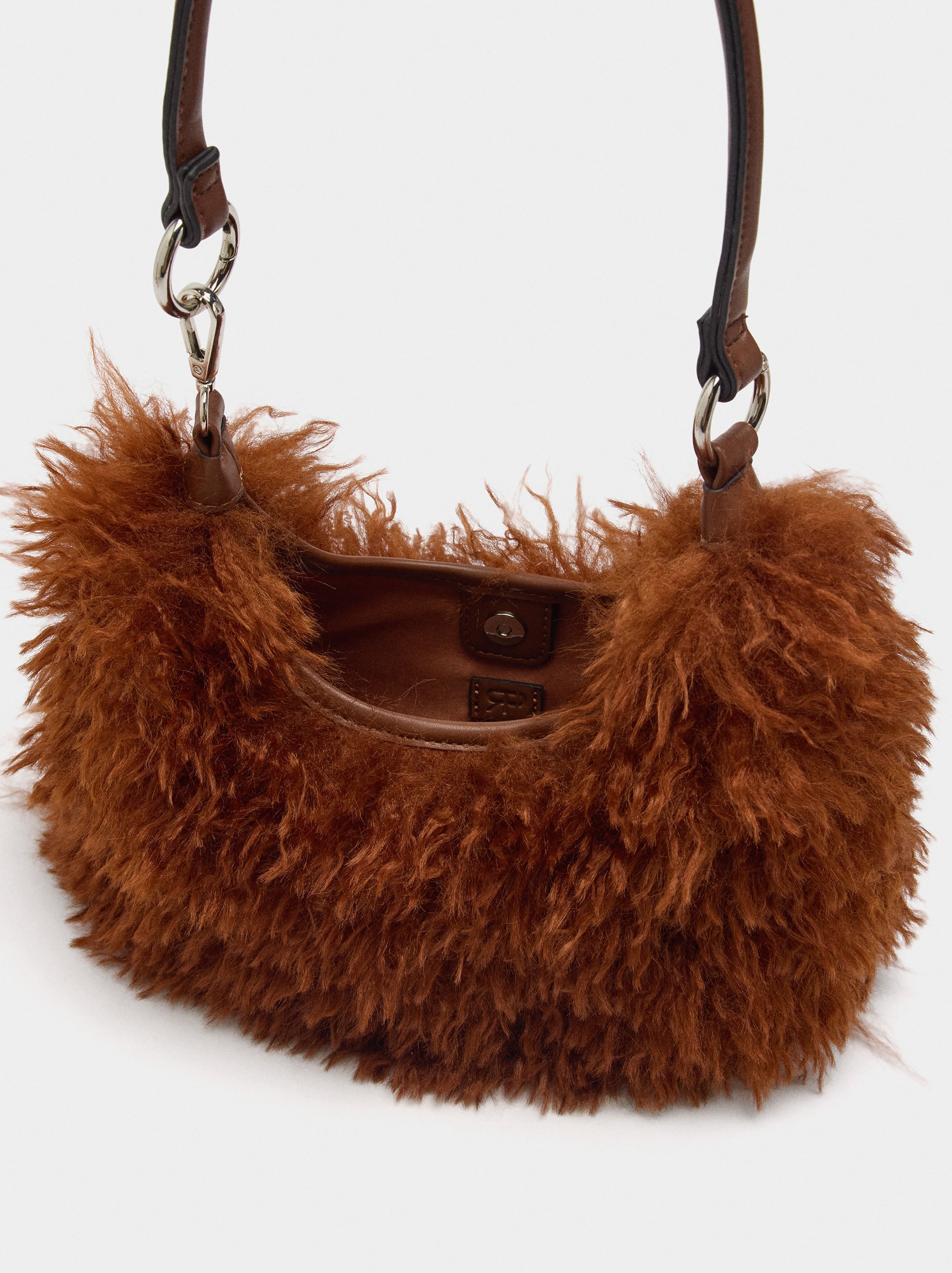 Bolso De Hombro Efecto Pelo
