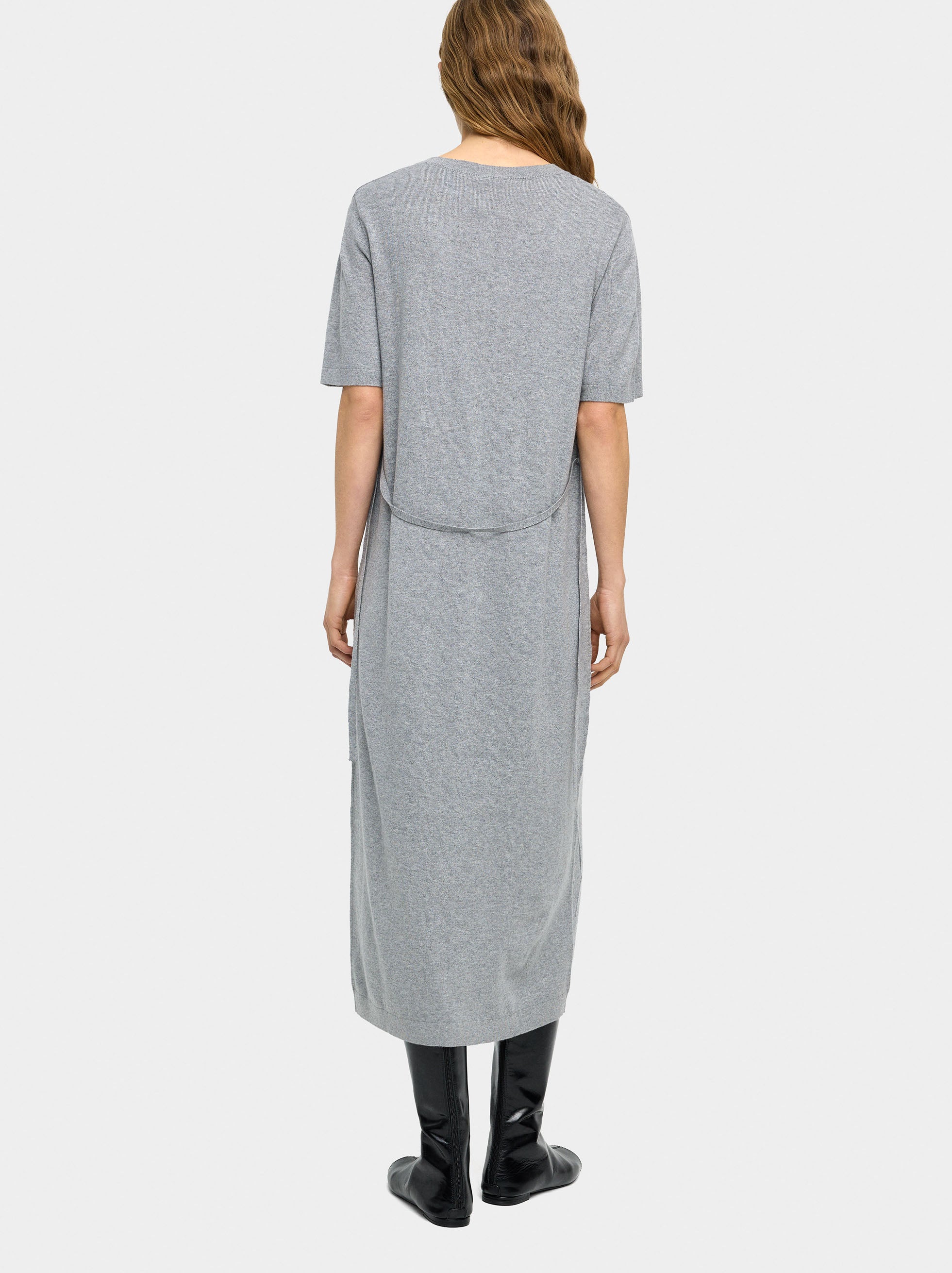 Vestido Midi De Punto Con Tira