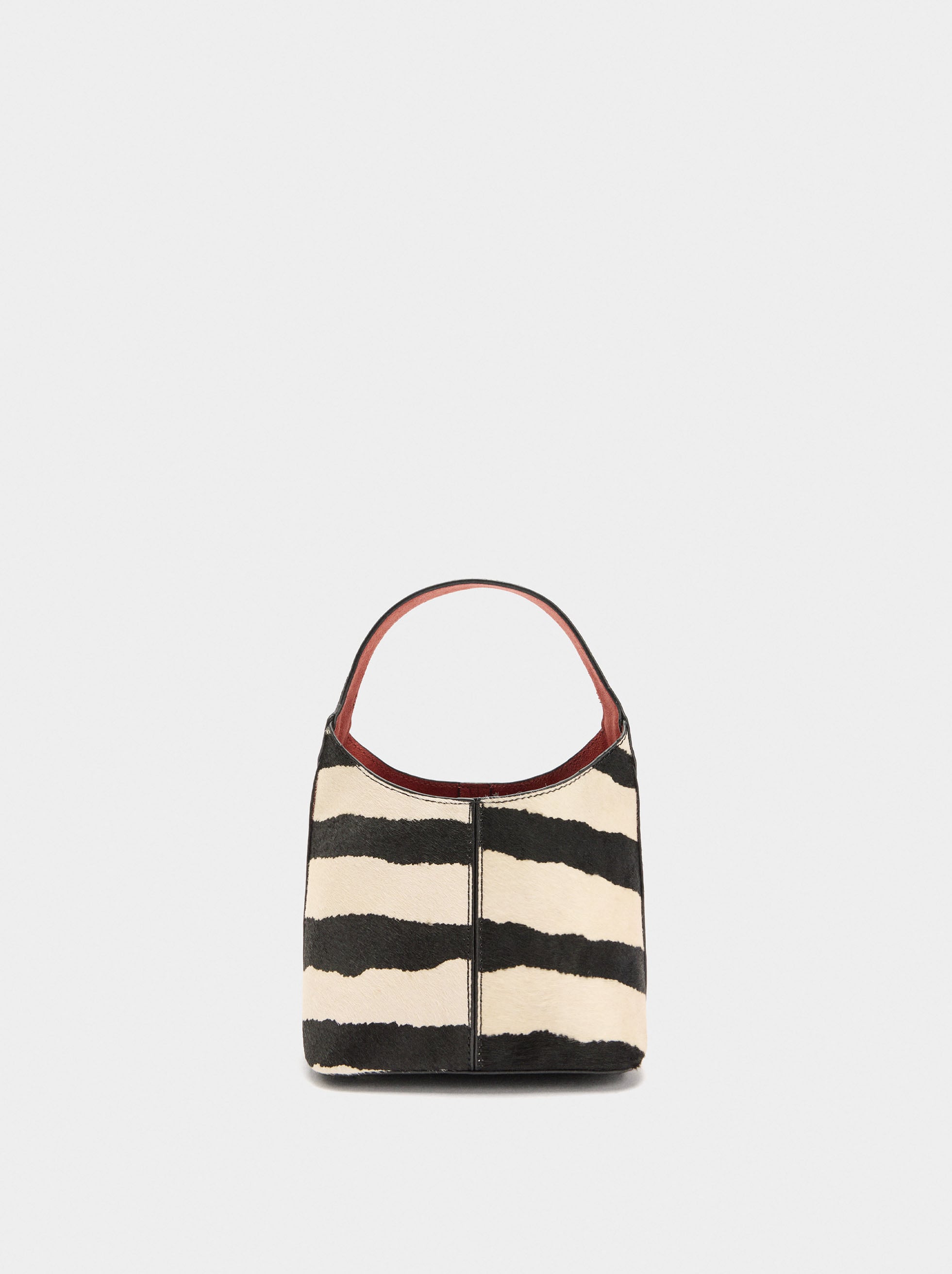 Bolso Bombonera De Piel Con Contraste