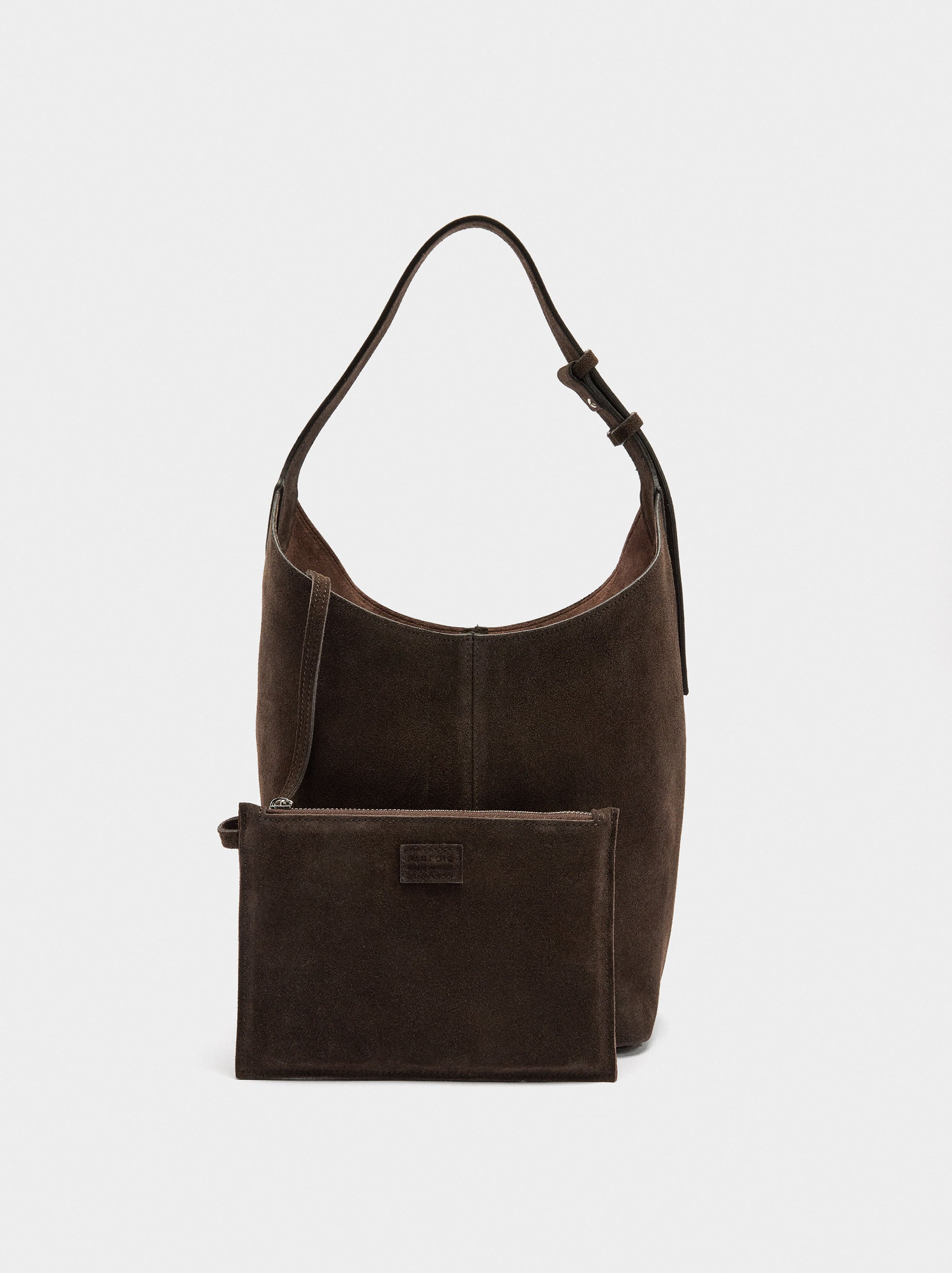Bolso Bombonera De Ante Bolsa Interior