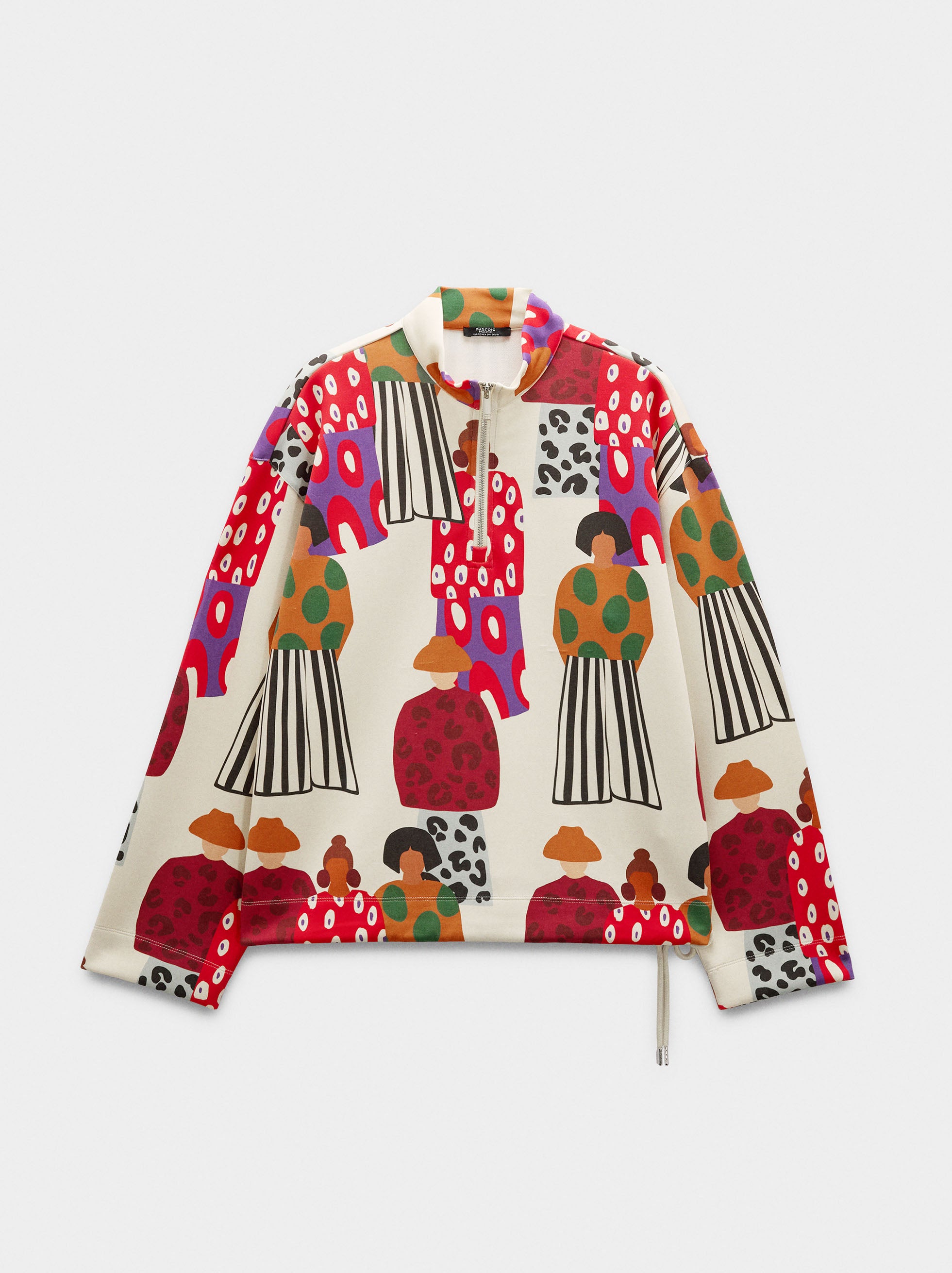 Sudadera Estampada Con Cremallera