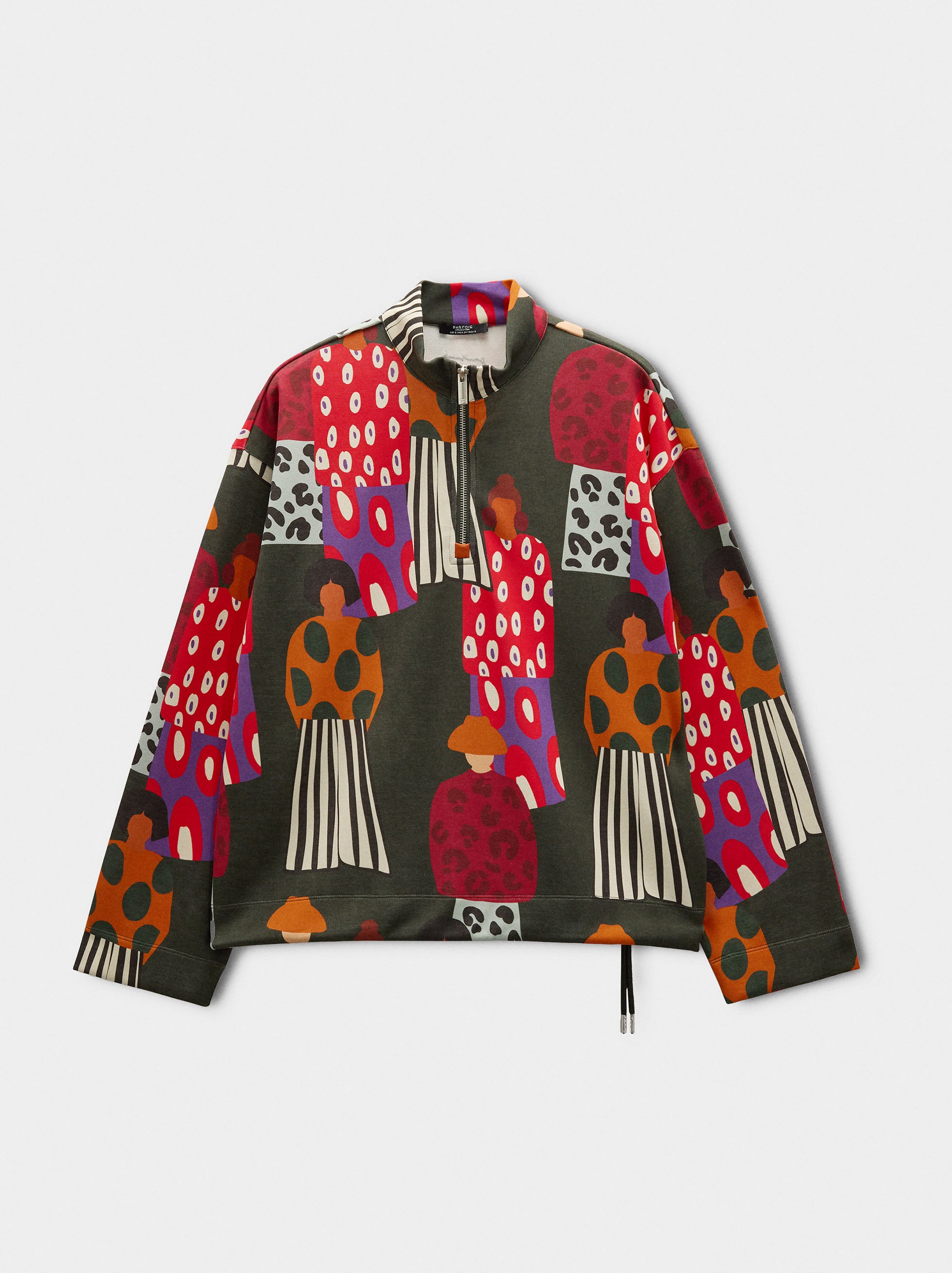 Sudadera Estampada Con Cremallera