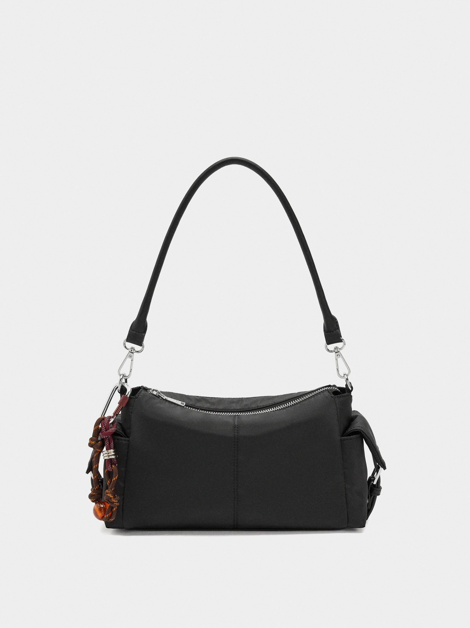 Bolso Bandolera De Nylon Con Colgante