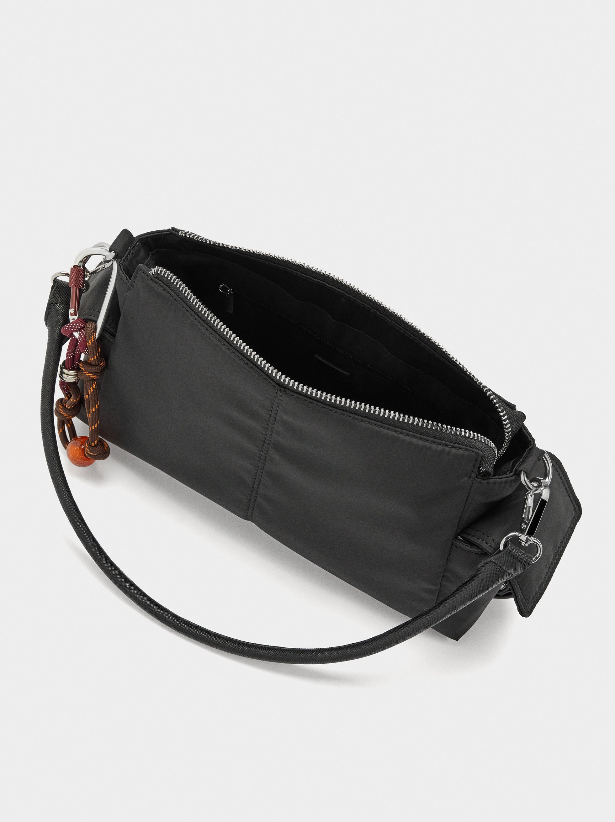 Bolso Bandolera De Nylon Con Colgante