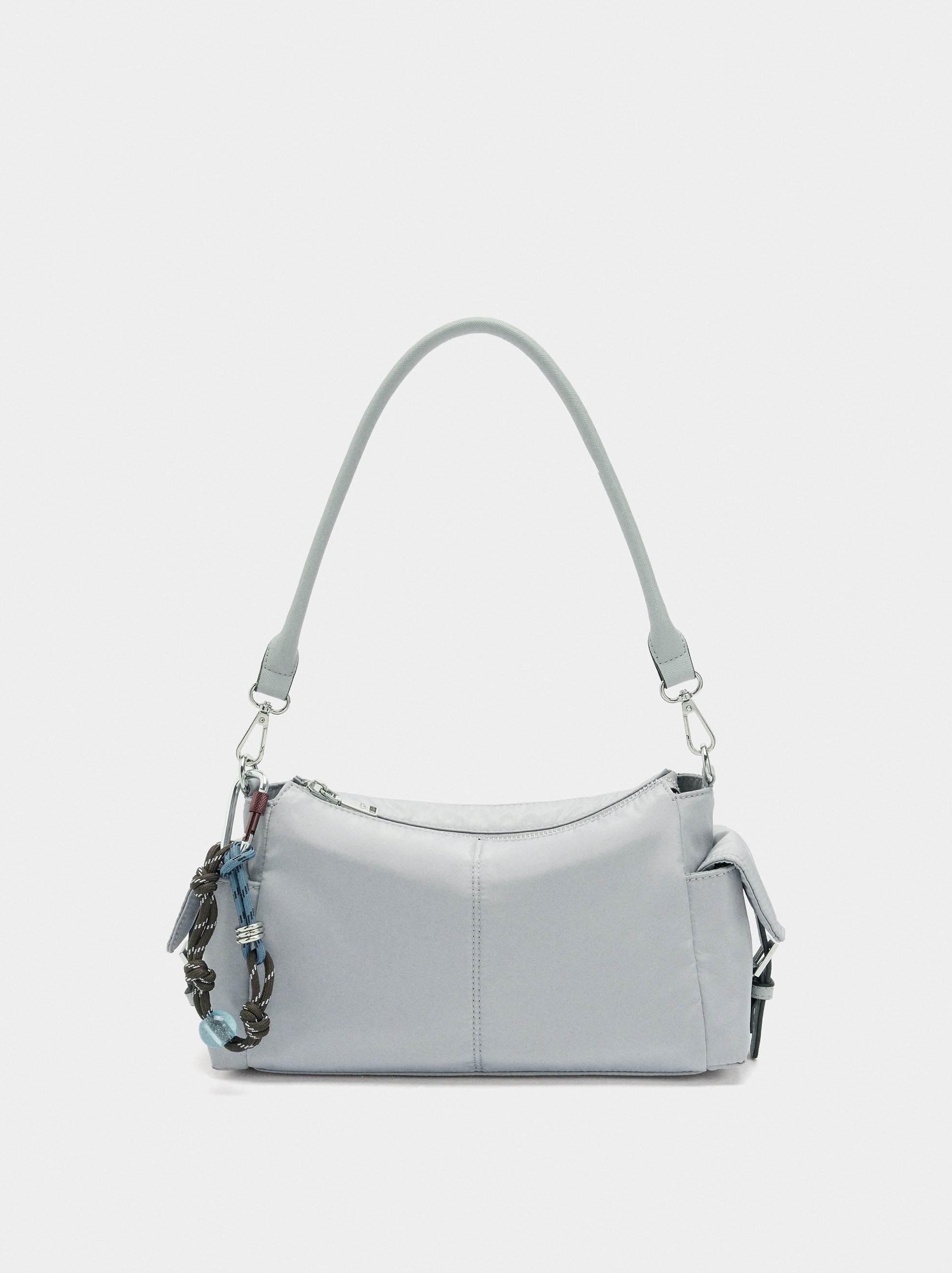 Bolso Bandolera De Nylon Con Colgante