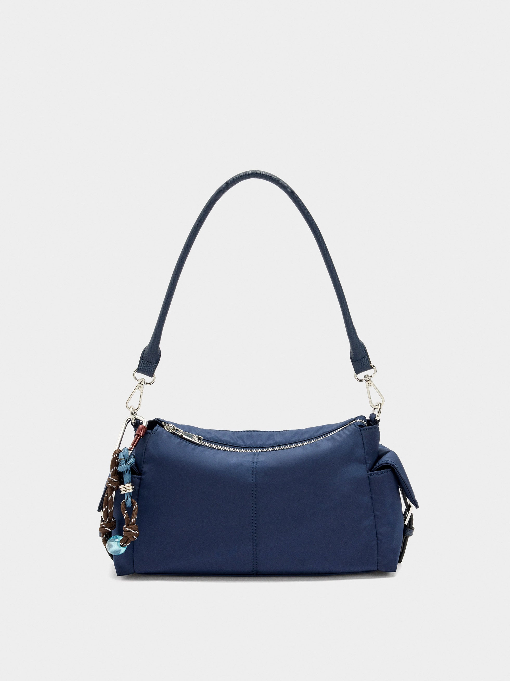 Bolso Bandolera De Nylon Con Colgante