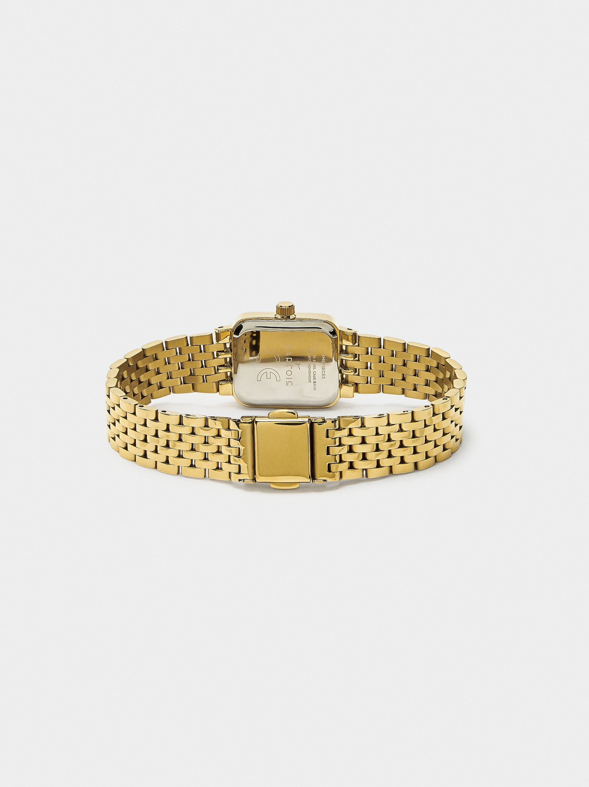 Reloj Cuadrado Con Pulsera De Acero Inoxidable