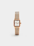 Reloj Cuadrado Con Pulsera De Acero Inoxidable