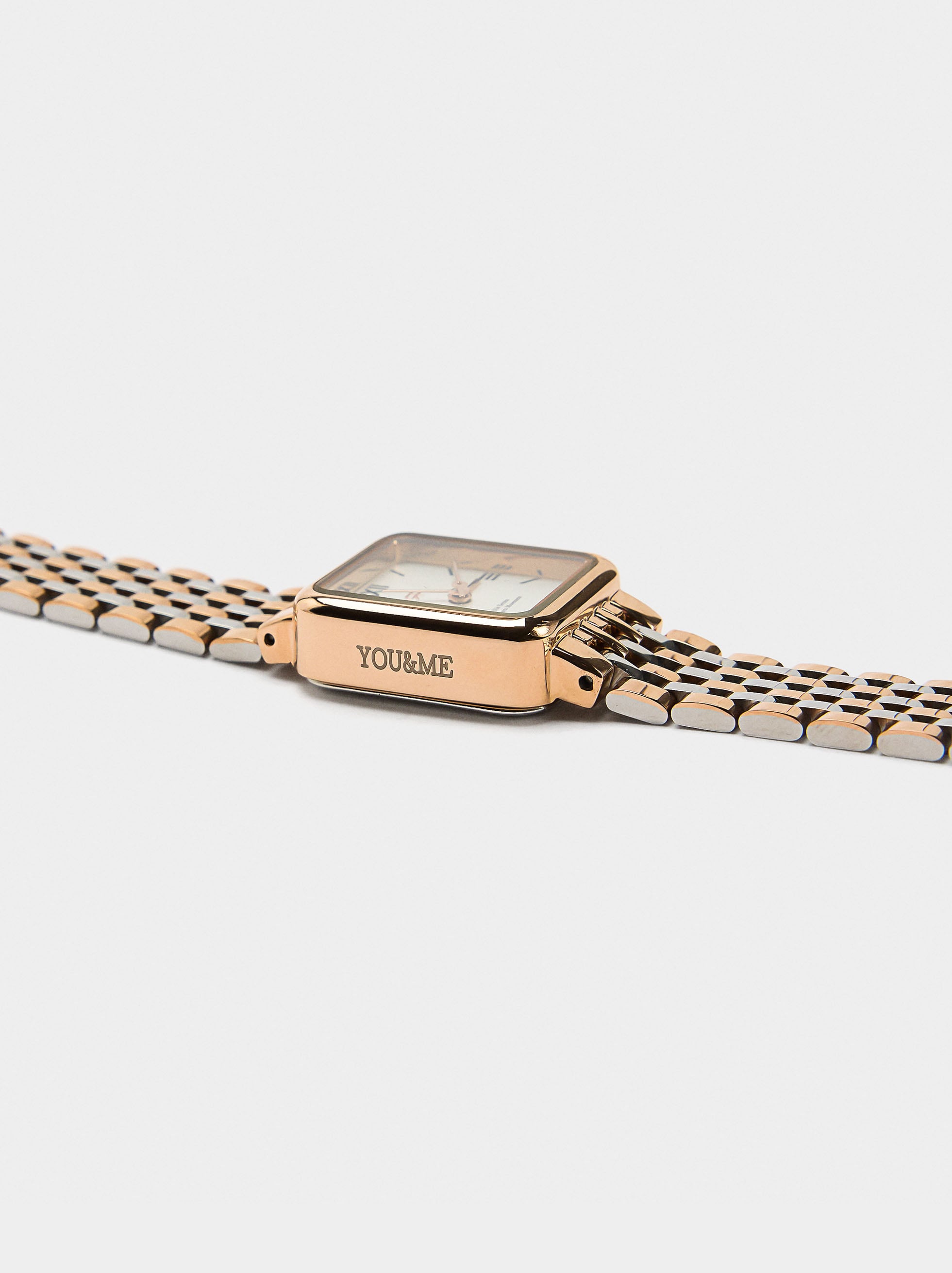 Reloj Cuadrado Con Pulsera De Acero Inoxidable