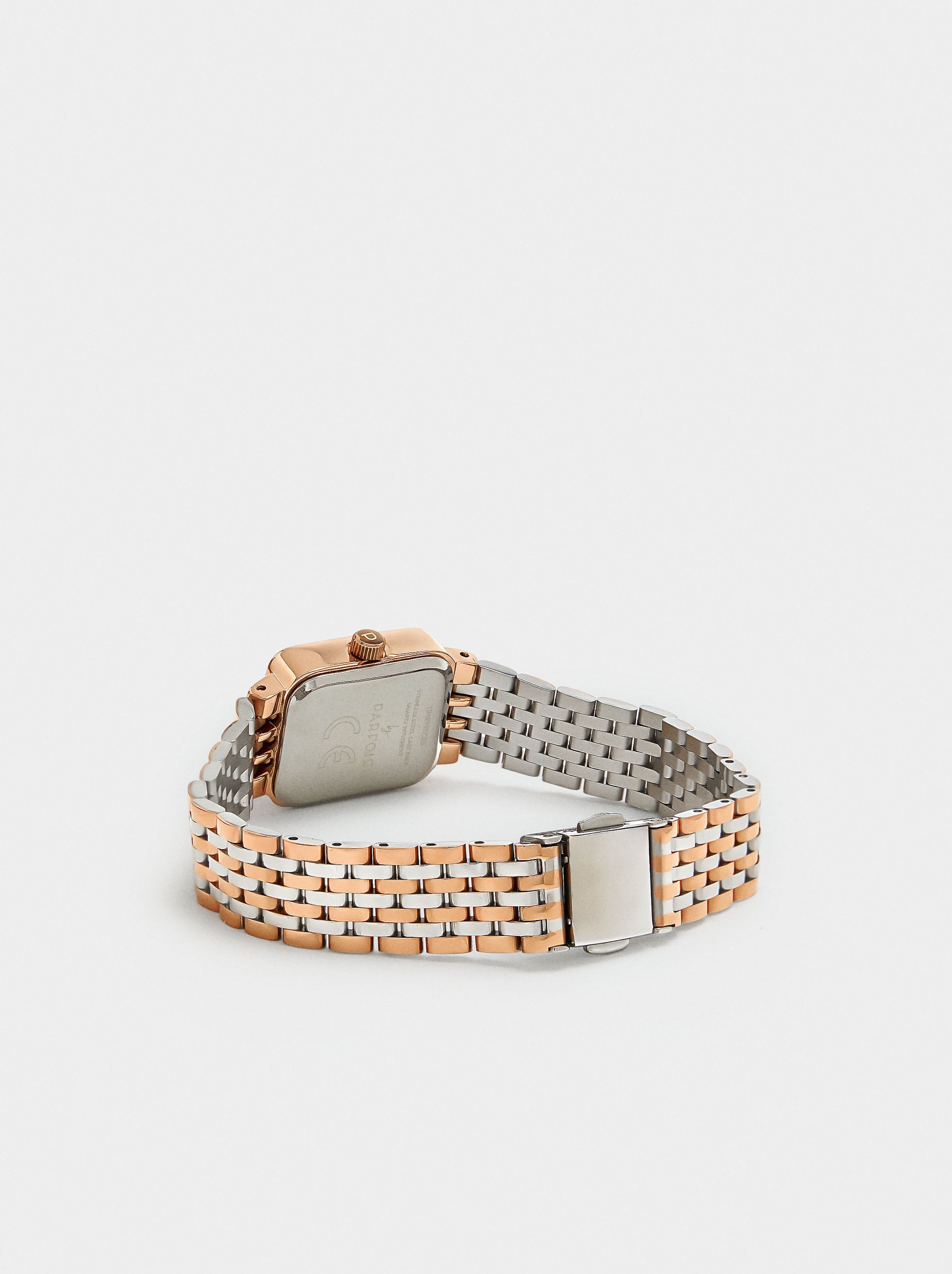Reloj Cuadrado Con Pulsera De Acero Inoxidable