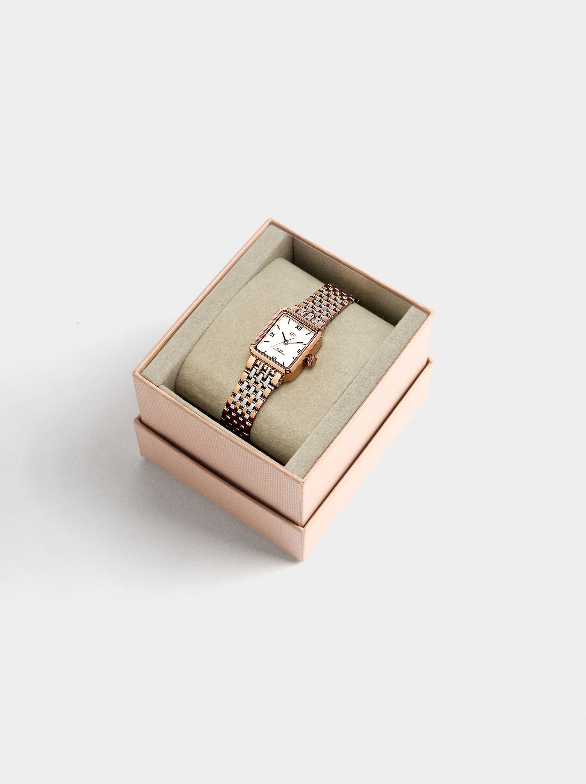 Reloj Cuadrado Con Pulsera De Acero Inoxidable