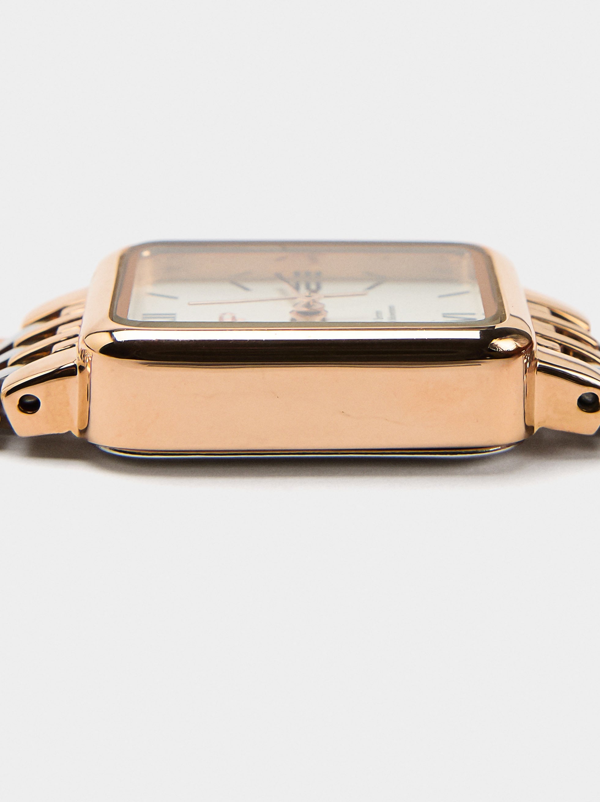 Reloj Cuadrado Con Pulsera De Acero Inoxidable