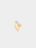 Anillo Con Esferas Irregulares Bicolor - Baño De Oro 18k