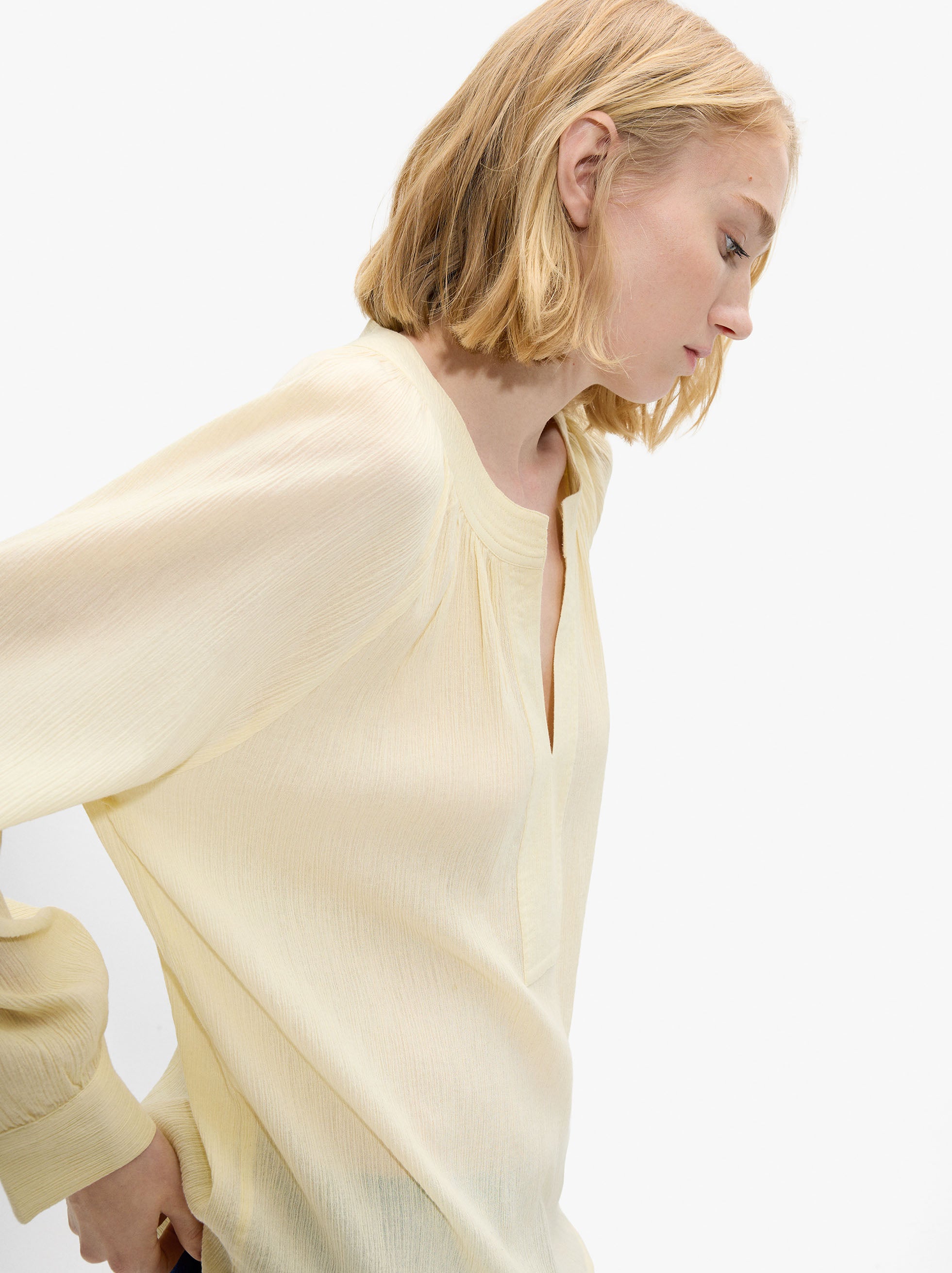 Blusa Lisa Con Textura 100% Algodón
