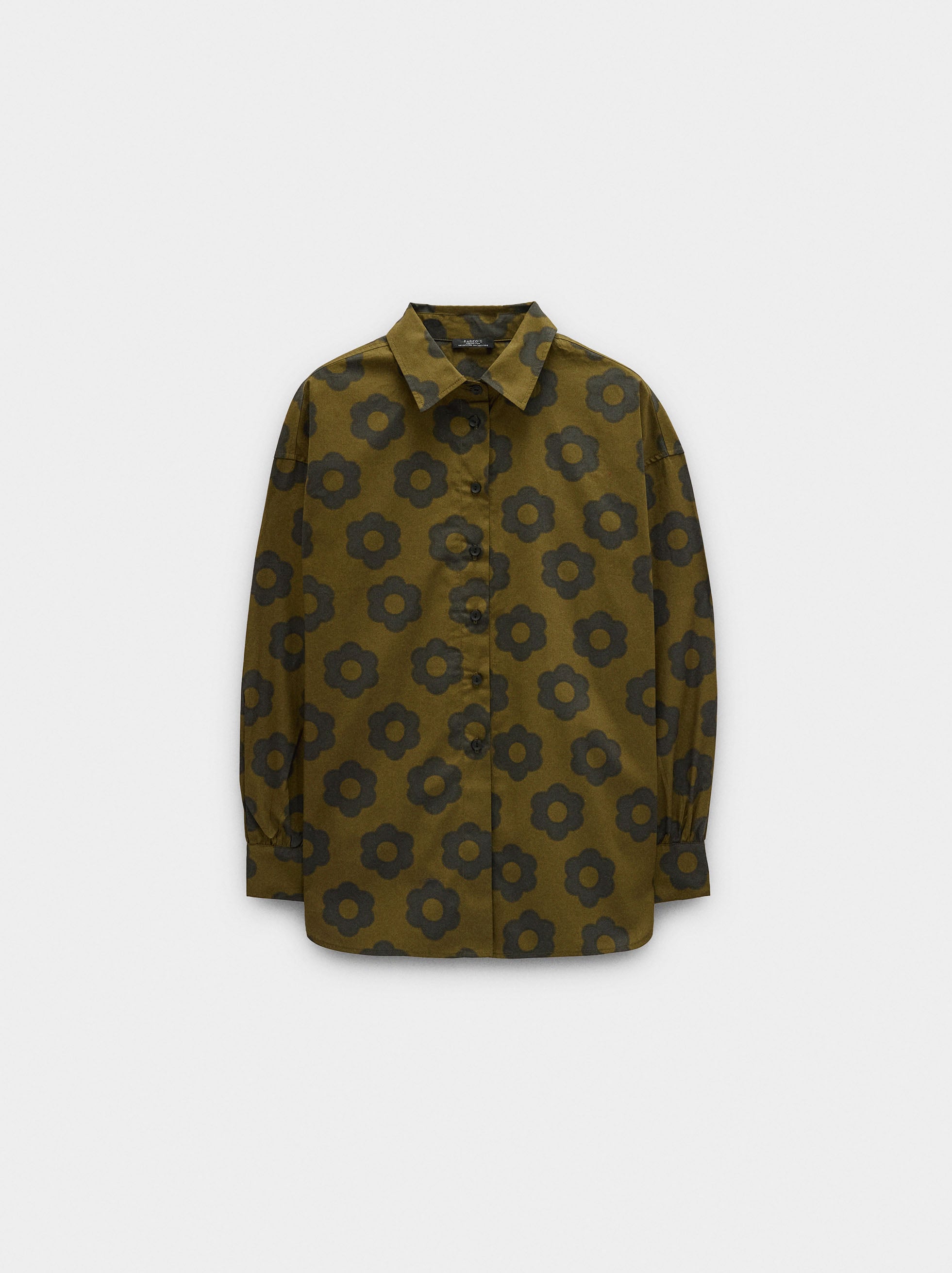 Camisa Con Estampado Floral 100% Algodón