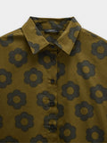 Camisa Con Estampado Floral 100% Algodón