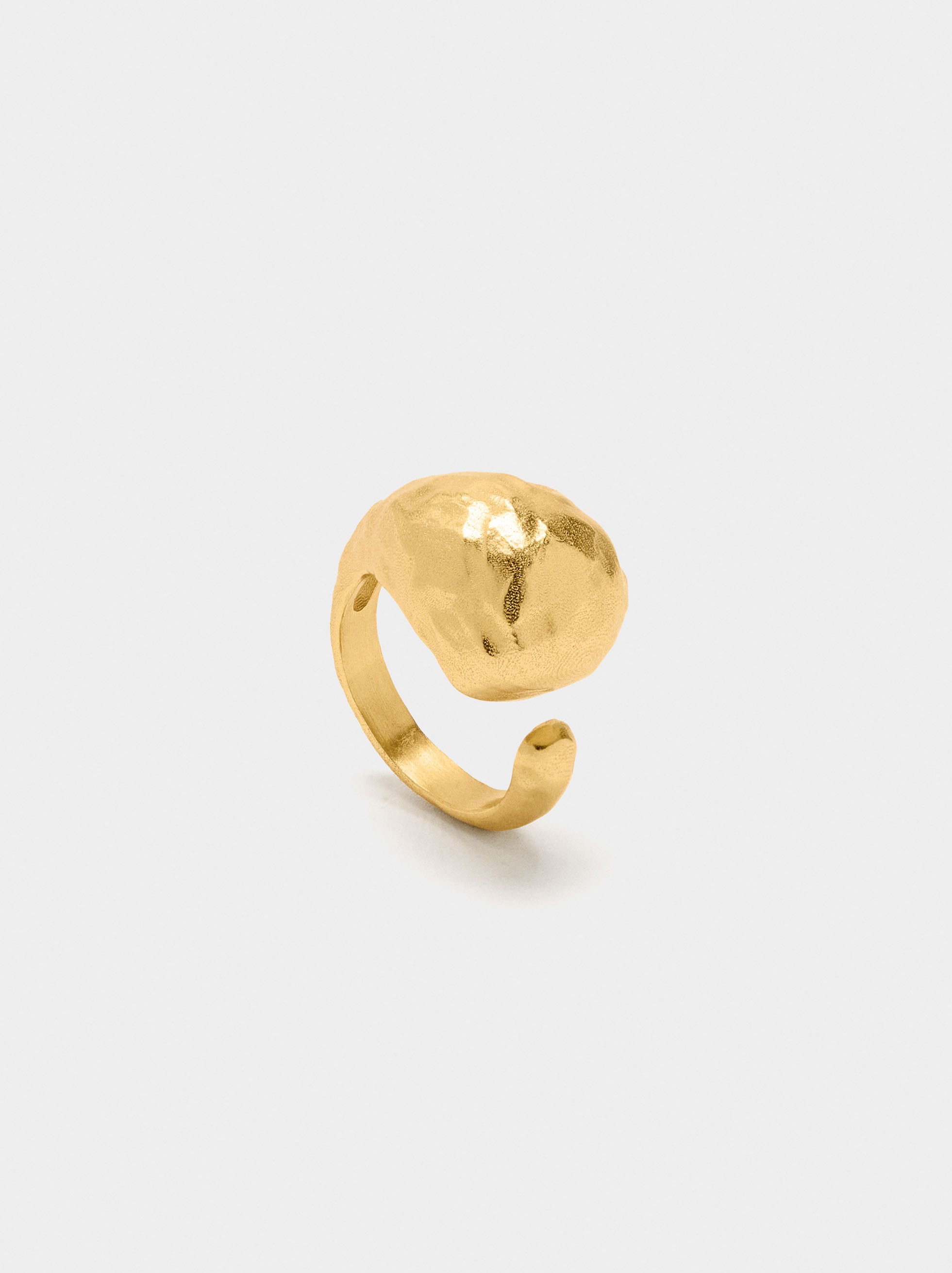 Anillo Abierto Asimétrico - Baño De Oro 18k