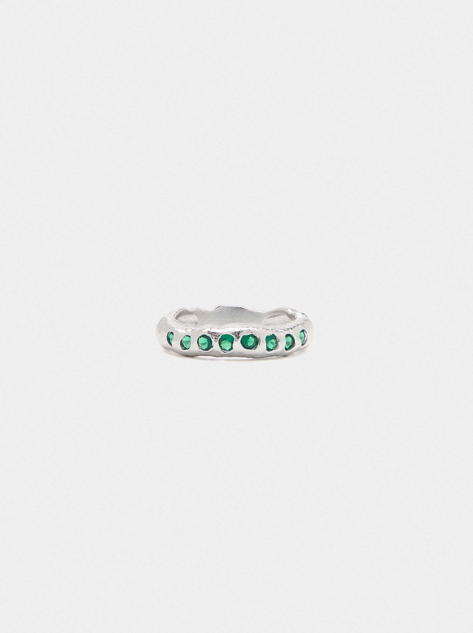 Anillo Irregular Con Piedras - Baño De Plata