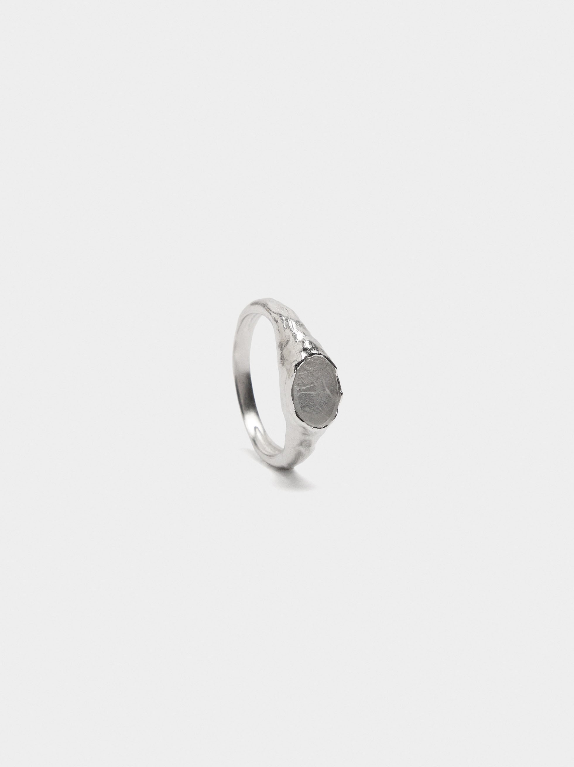 Anillo Sello Con Piedra - Baño De Plata