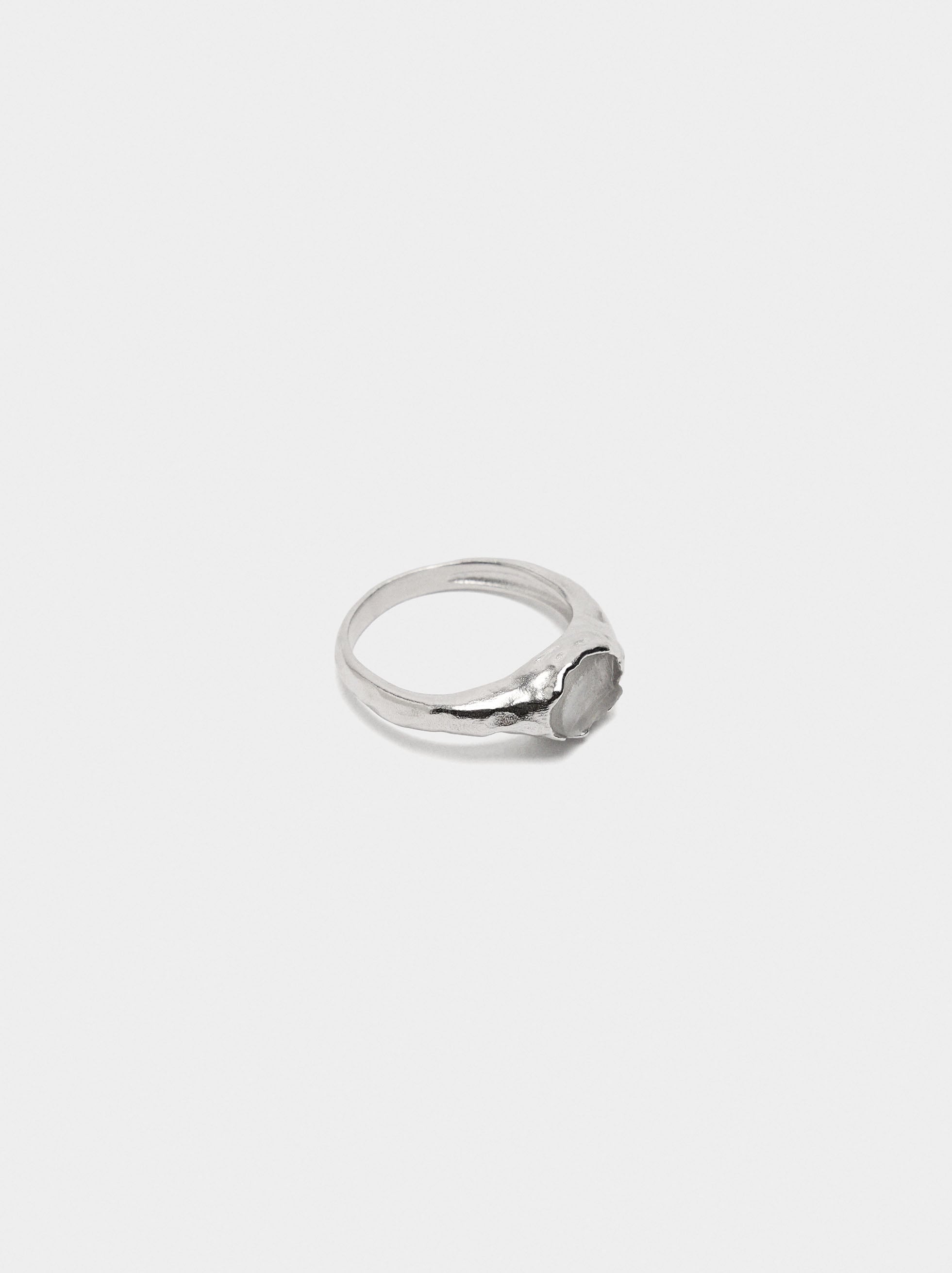 Anillo Sello Con Piedra - Baño De Plata