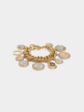 Pulsera Bicolor Con Monedas