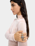 Anillo Bicolor Con Moneda