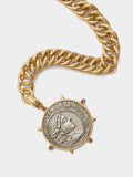 Collar Bicolor Con Moneda