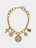 Collar Bicolor De Eslabones Con Monedas