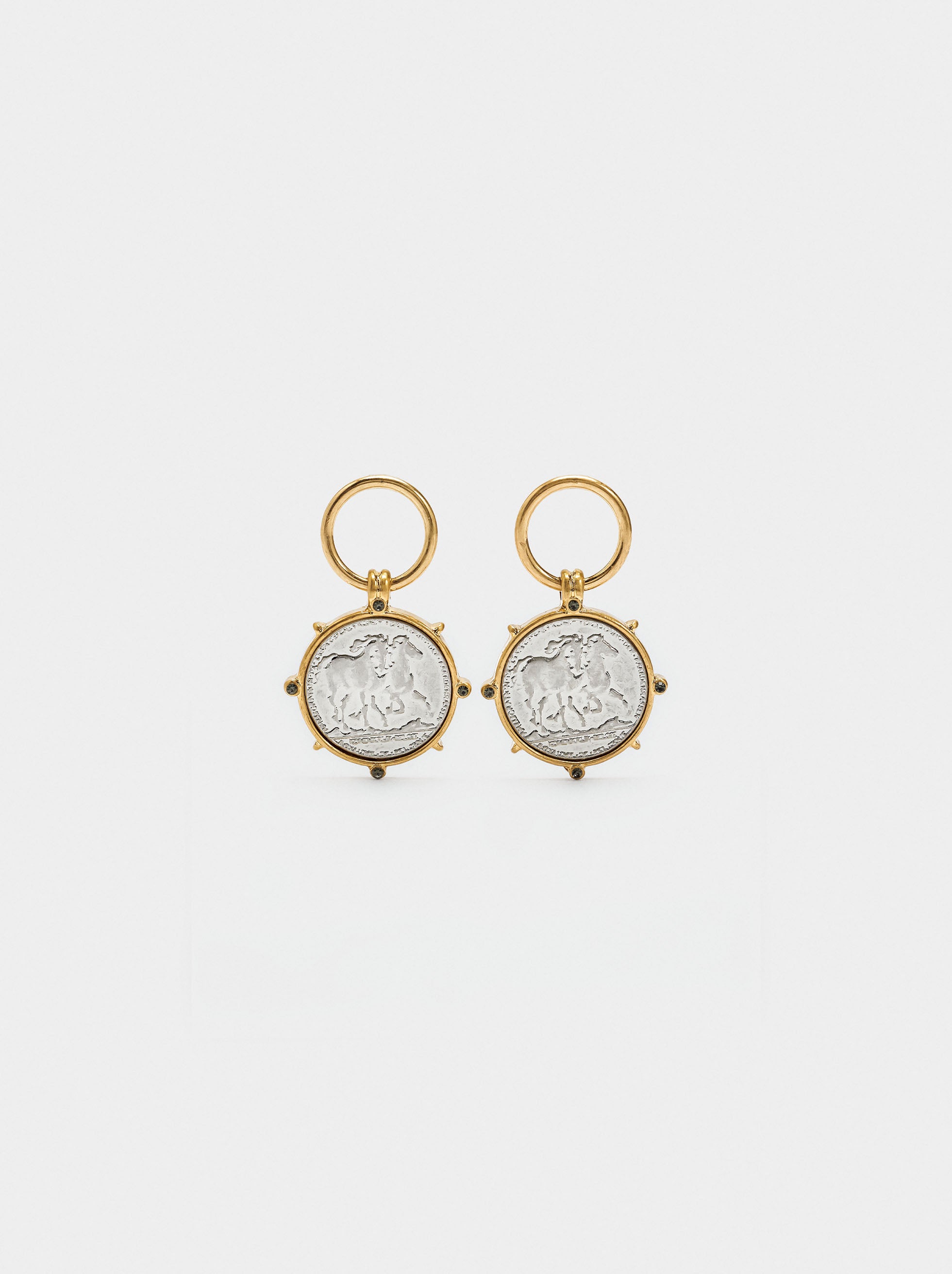 Pendientes Con Monedas Bicolor