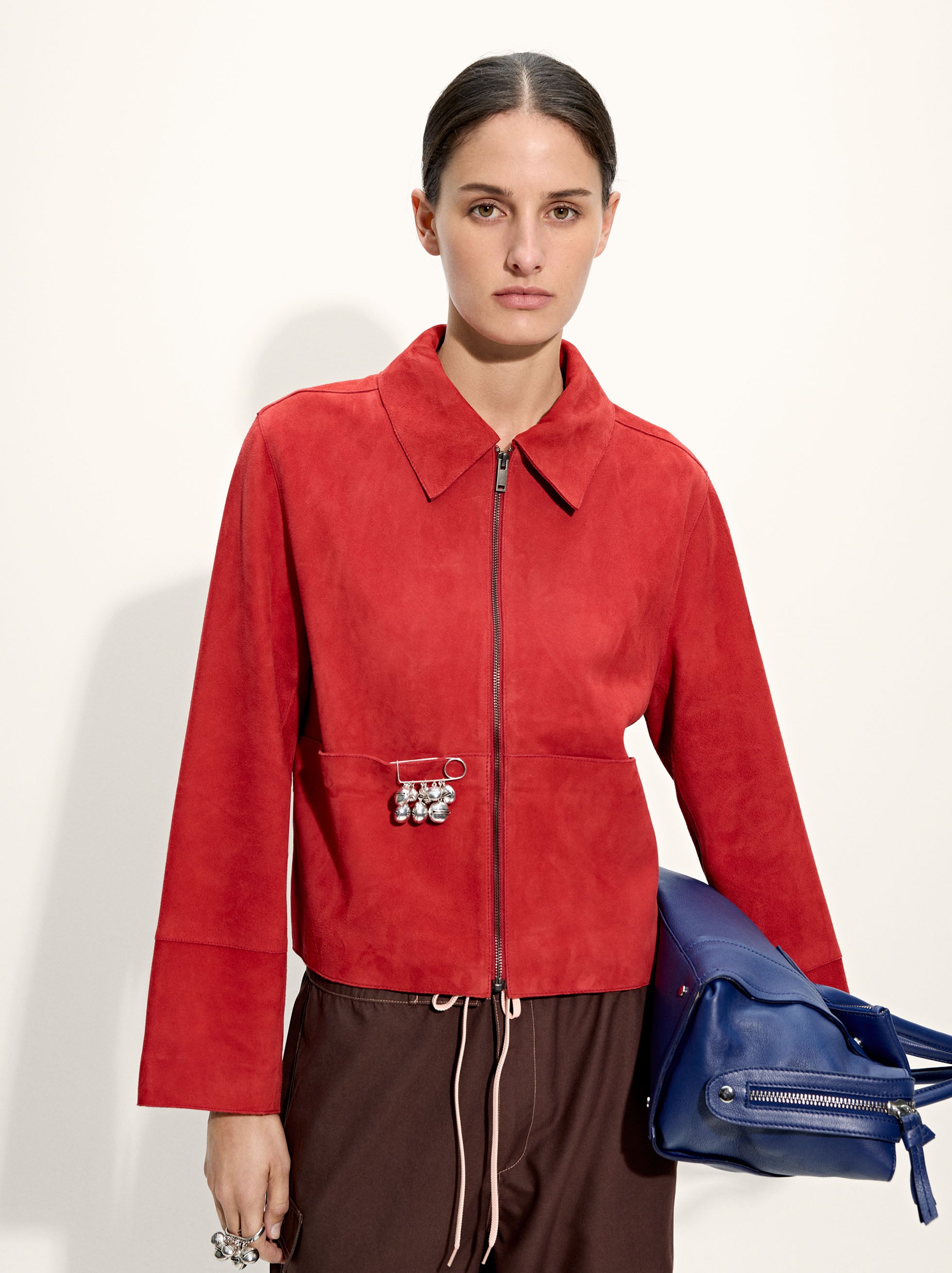 Chaqueta De Piel Con Cremallera