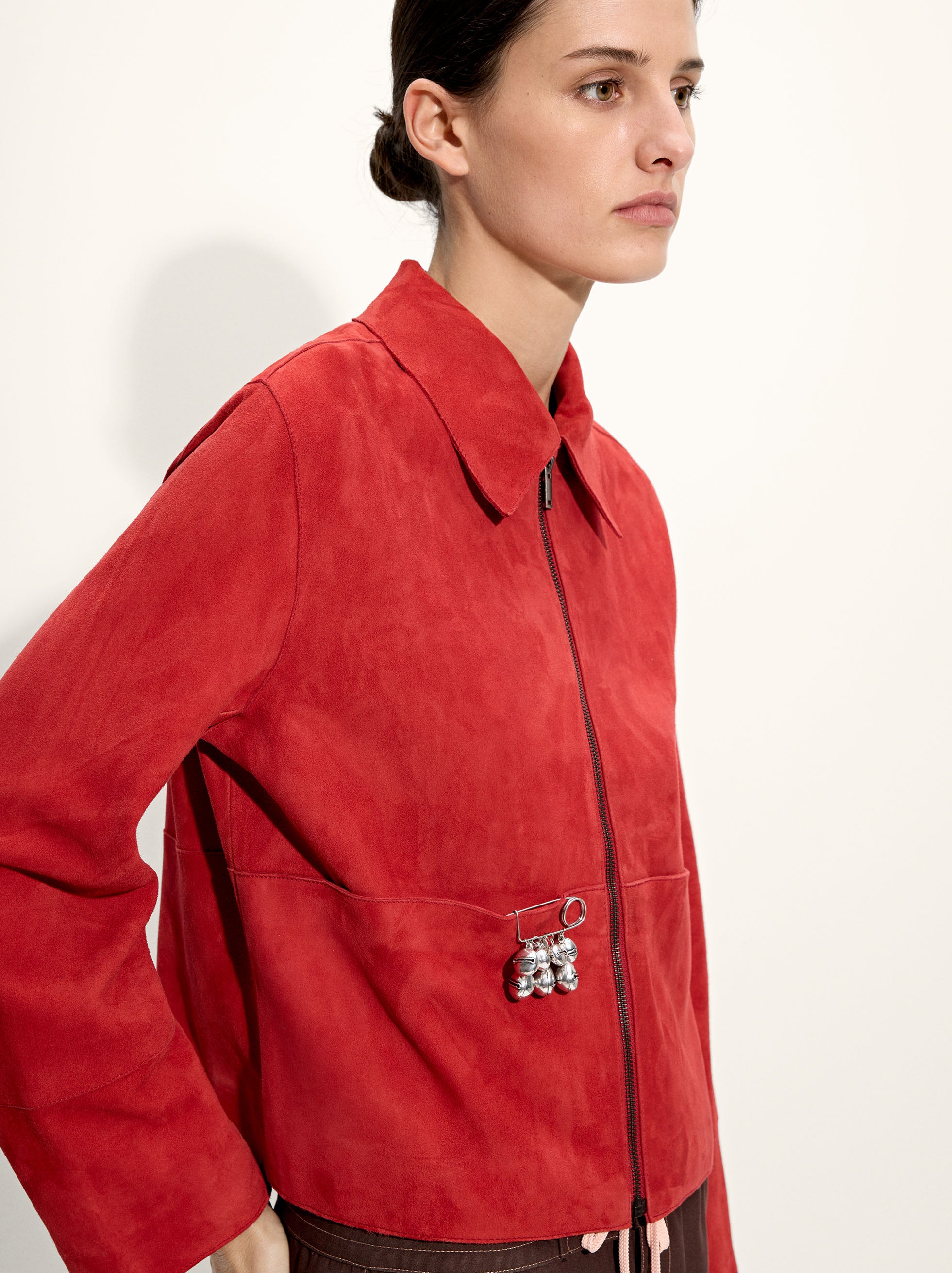 Chaqueta De Piel Con Cremallera