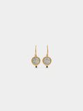 Pendientes De Monedas Bicolor Con Cristal