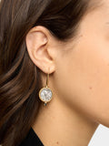 Pendientes De Monedas Bicolor Con Cristal