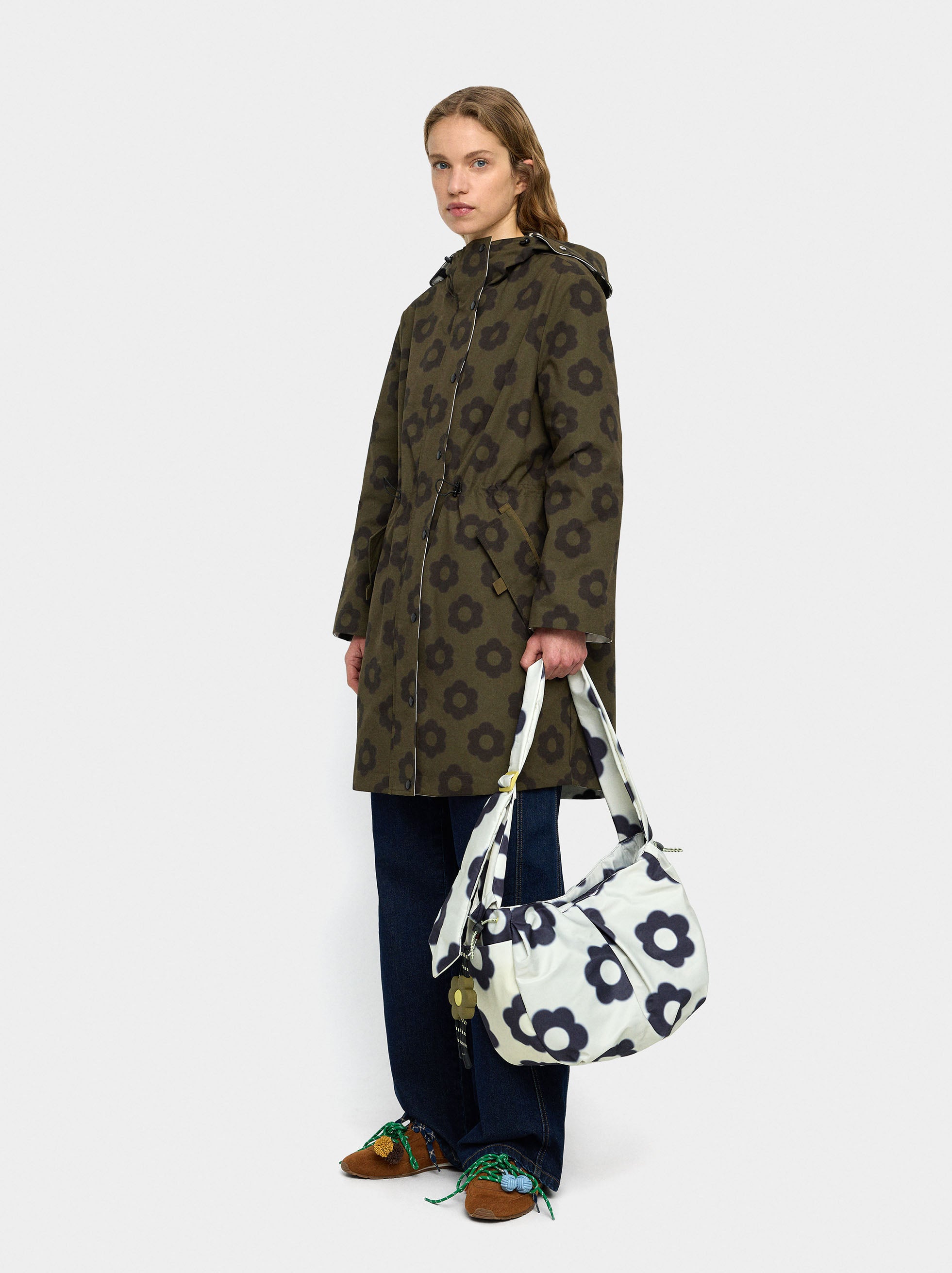 Parka Estampada Reversible Con Capucha