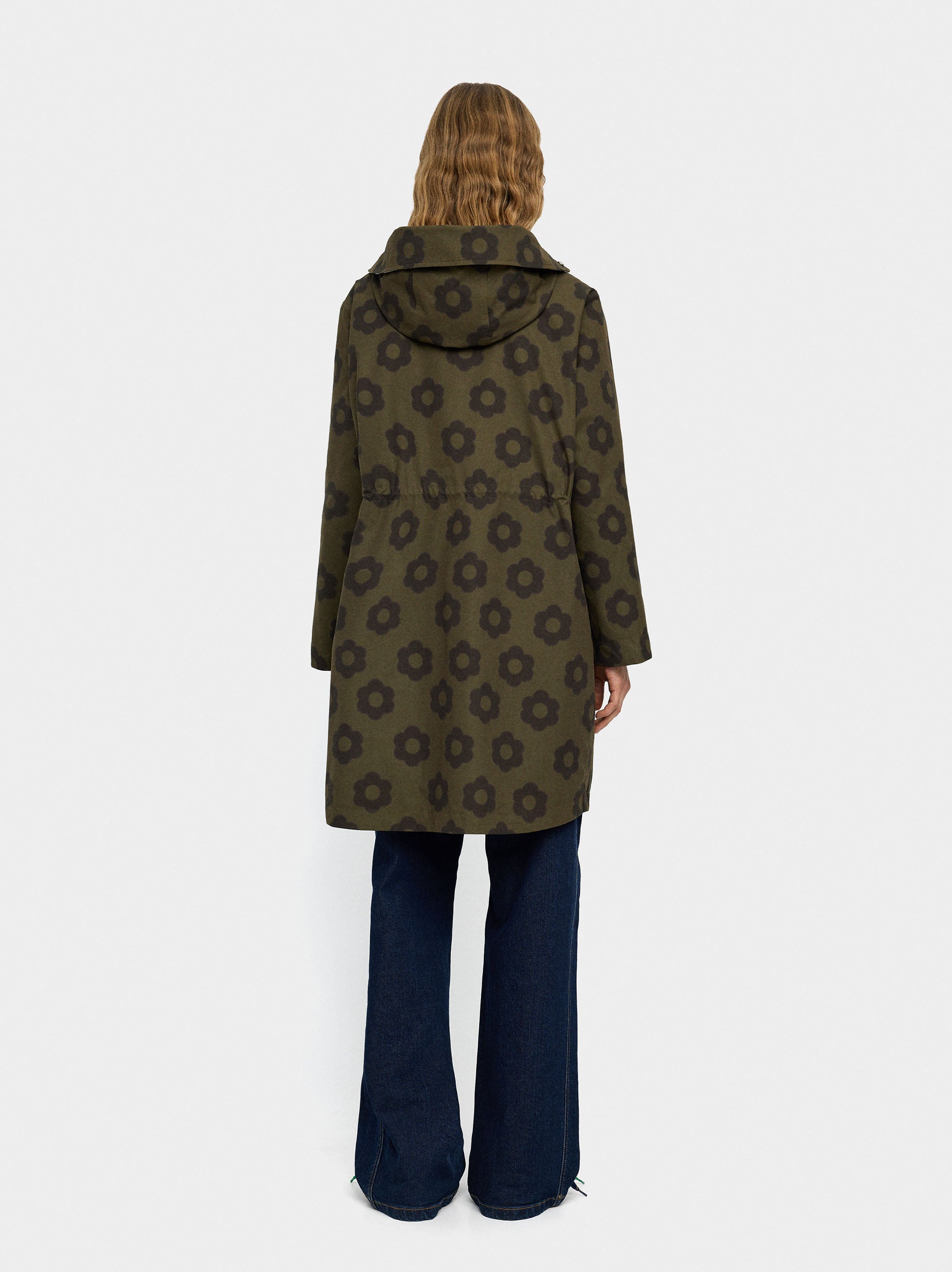 Parka Estampada Reversible Con Capucha