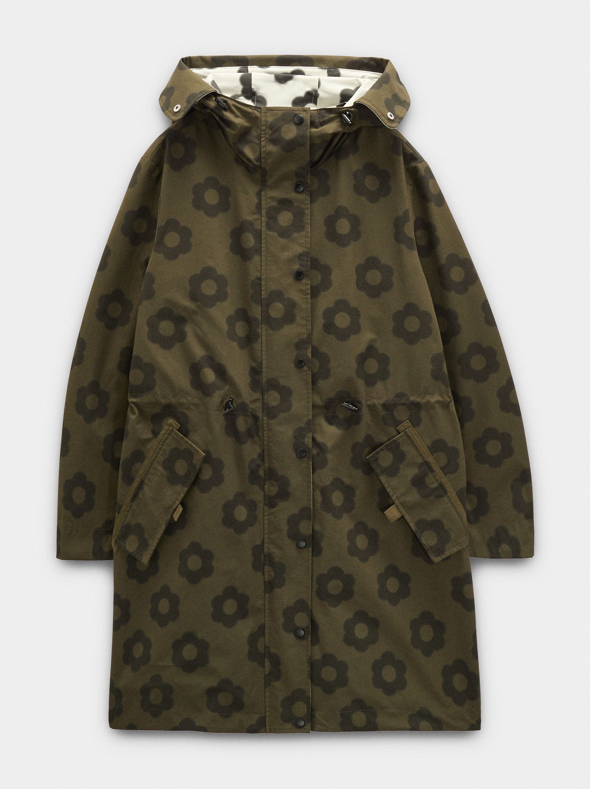 Parka Estampada Reversible Con Capucha