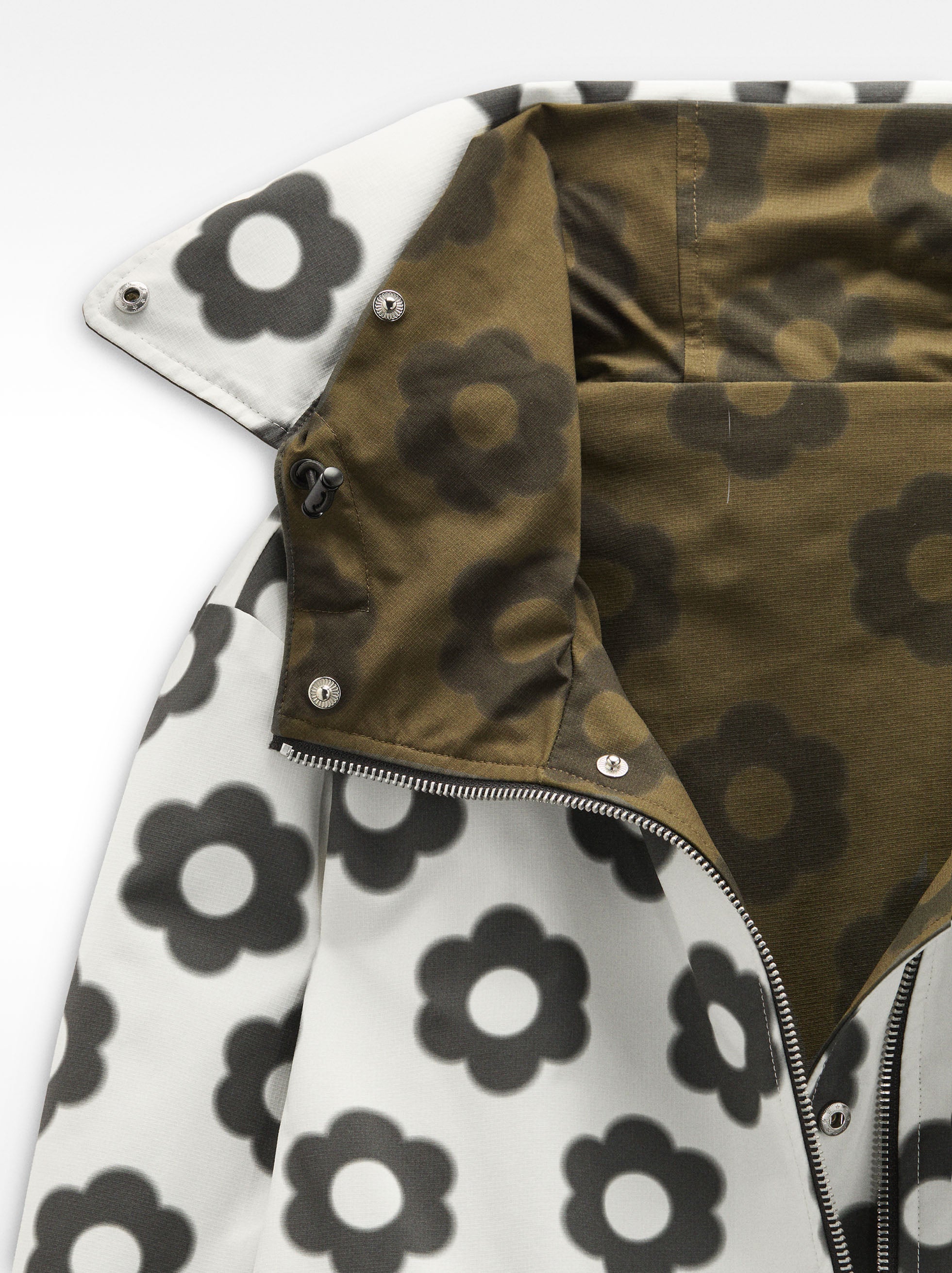 Parka Estampada Reversible Con Capucha