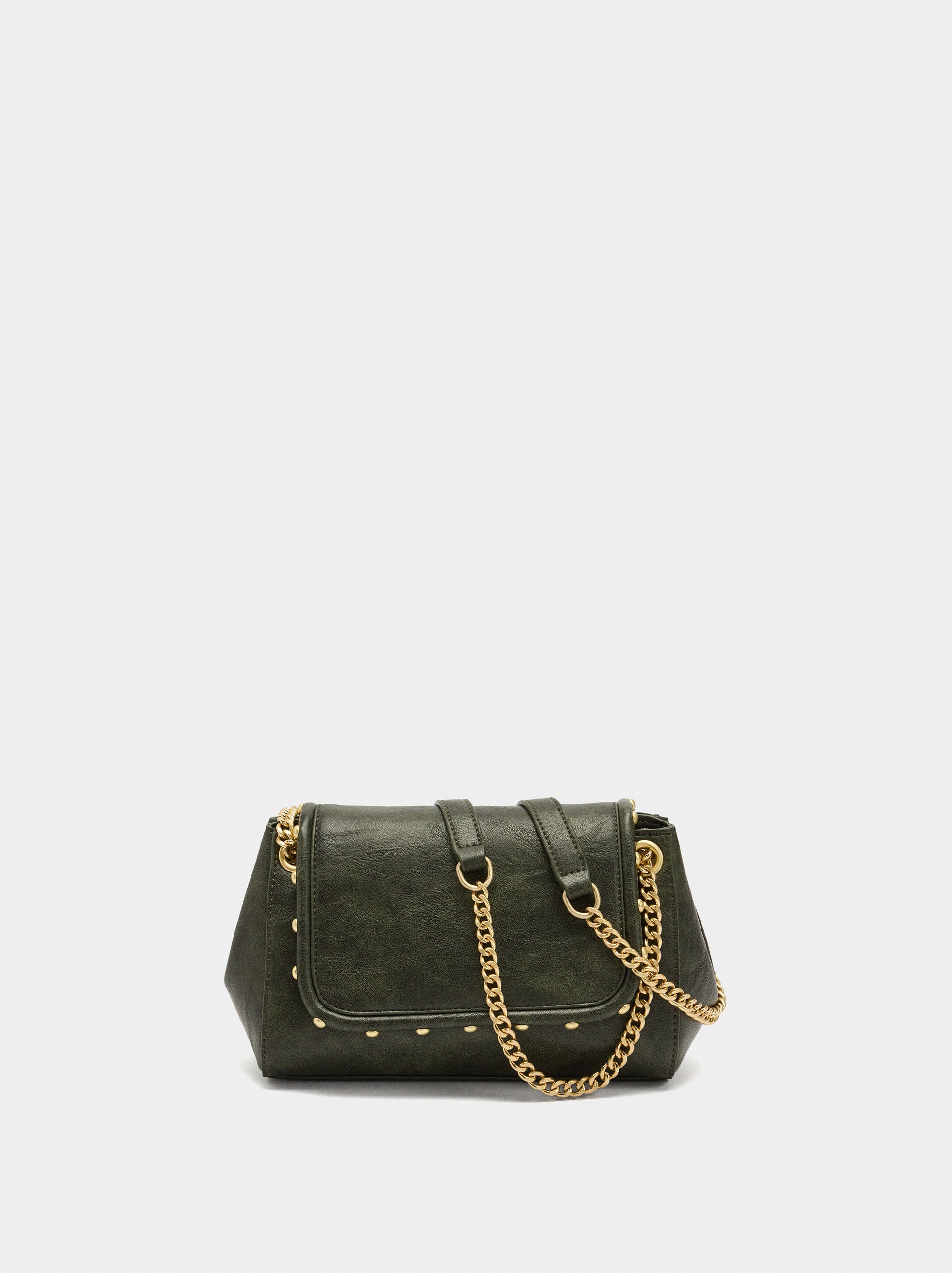 Bolso De Hombro Con Solapa Y Tachuelas