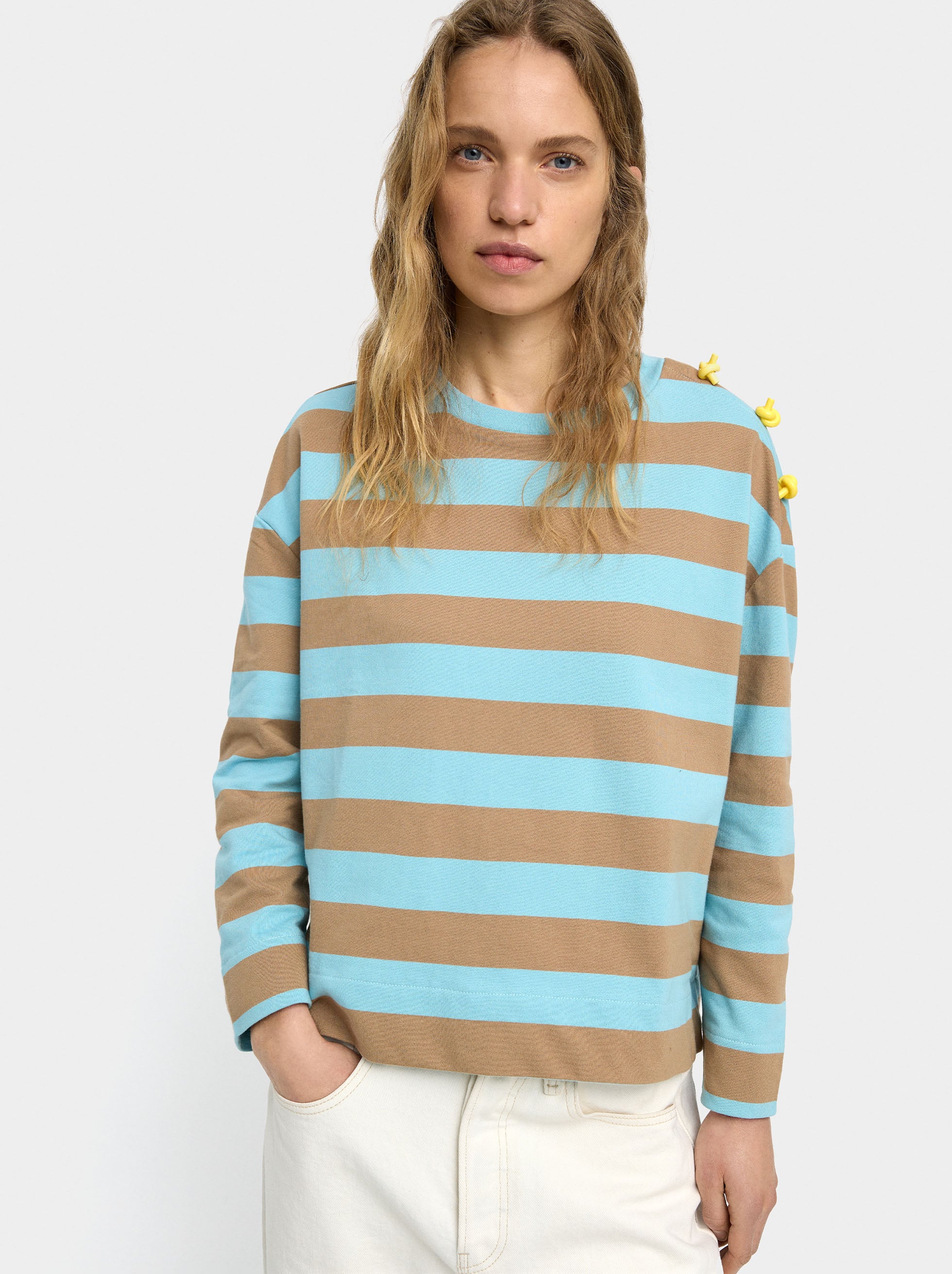 Sudadera Con Rayas 100% Algodón